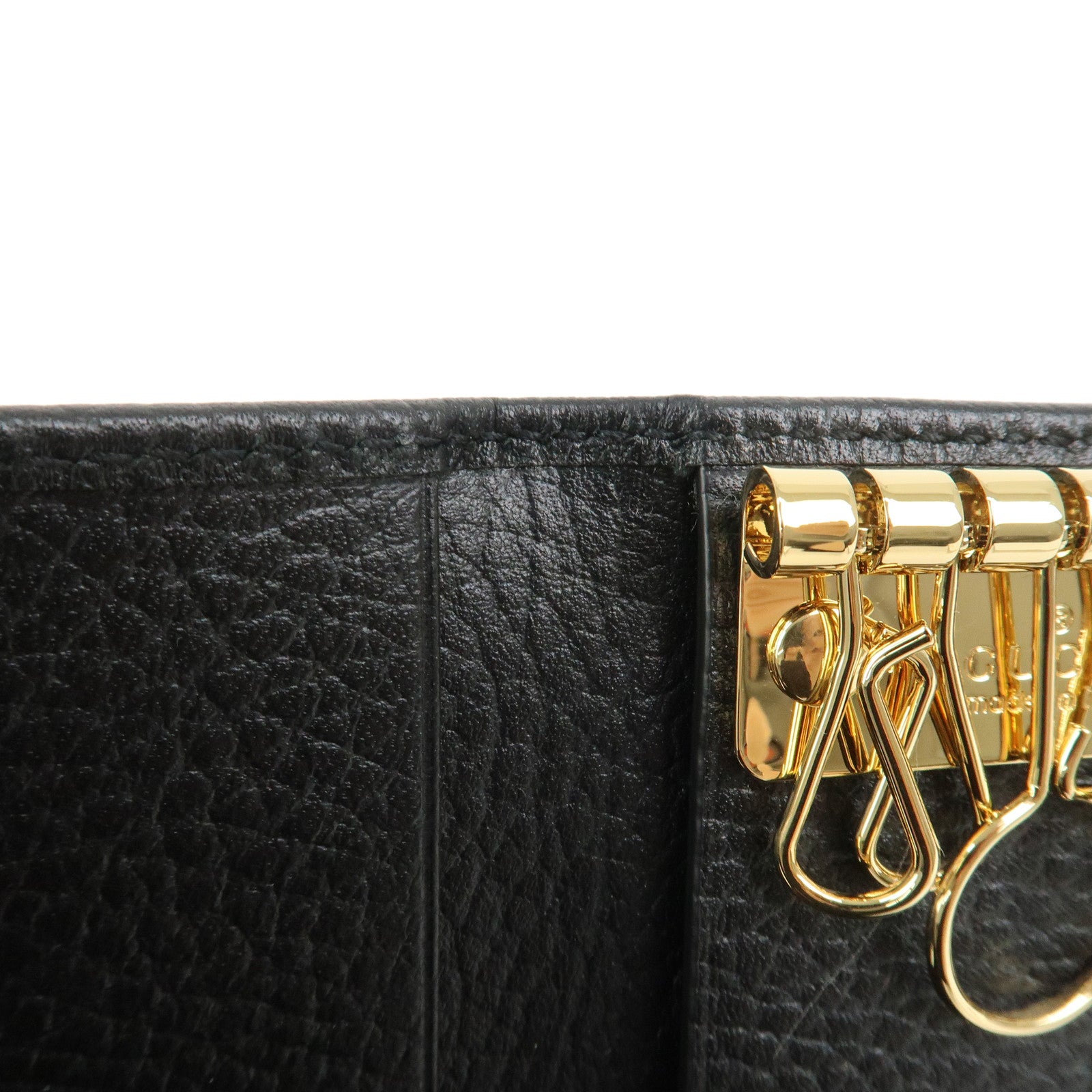 GUCCI GG Marmont Leather Key Case Key Holder Black 456118