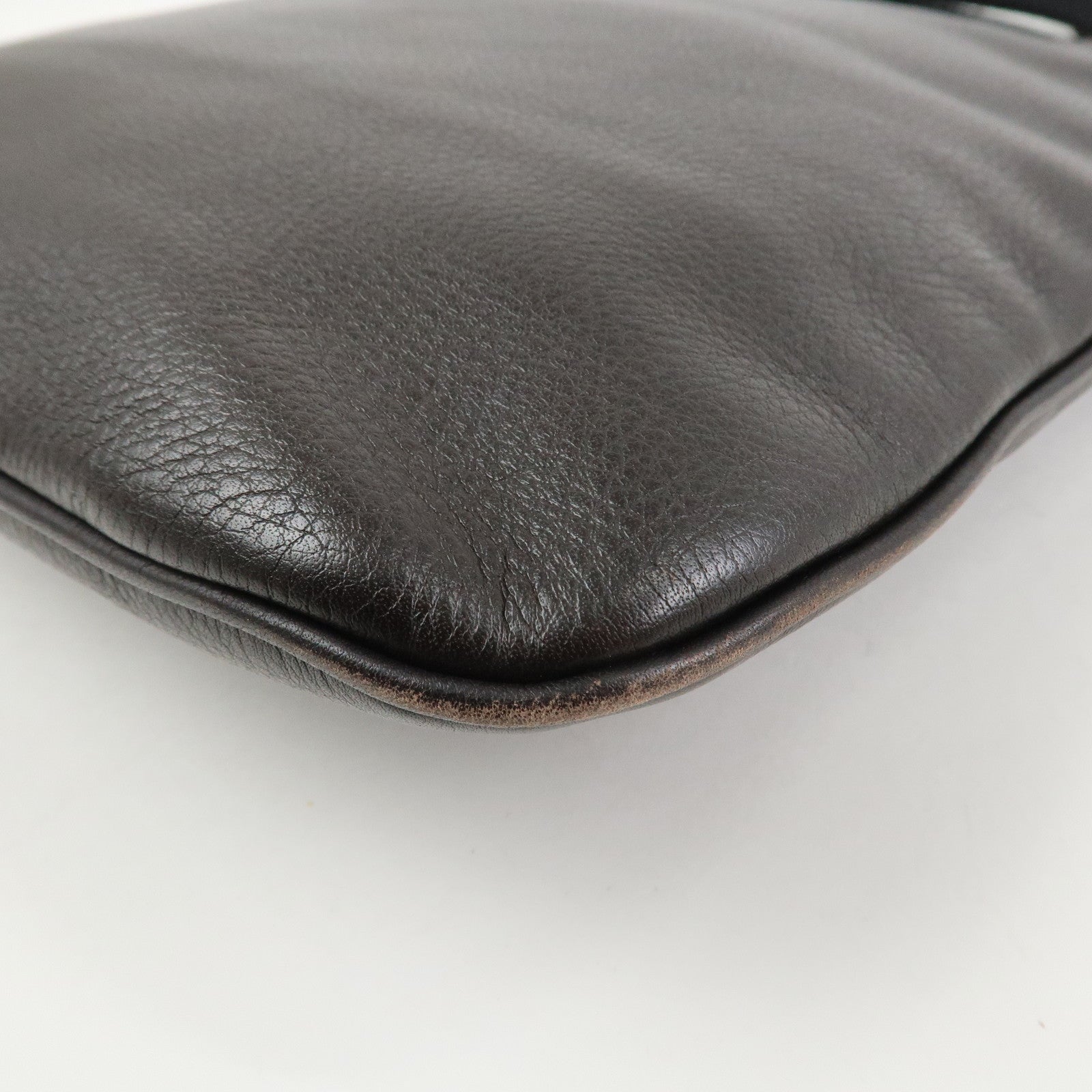 LOEWE Anagram Leather Shoulder Bag Crossbody Bag Dark Brown