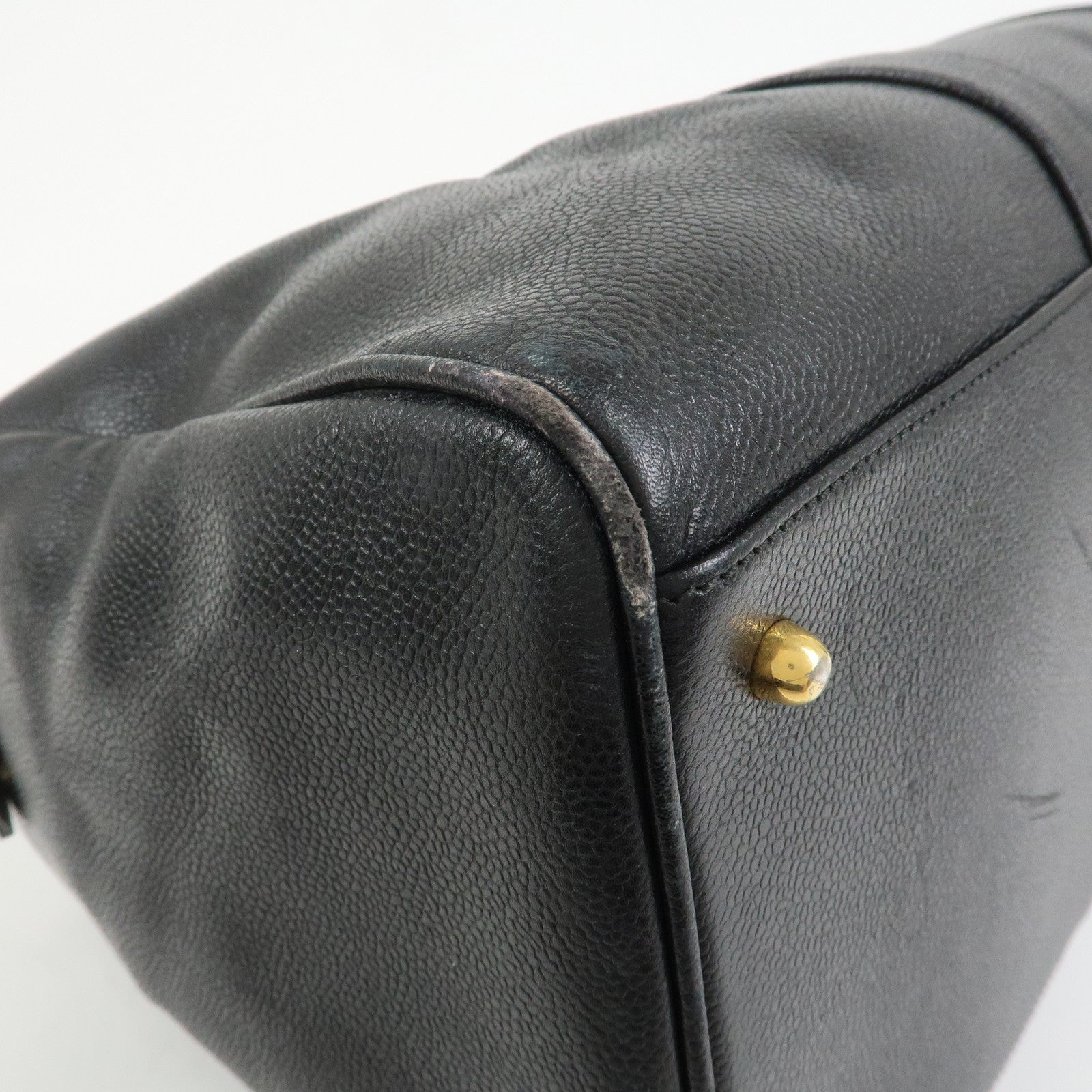 CHANEL COCO Mark Caviarskin Boston Bag Hand Bag Black