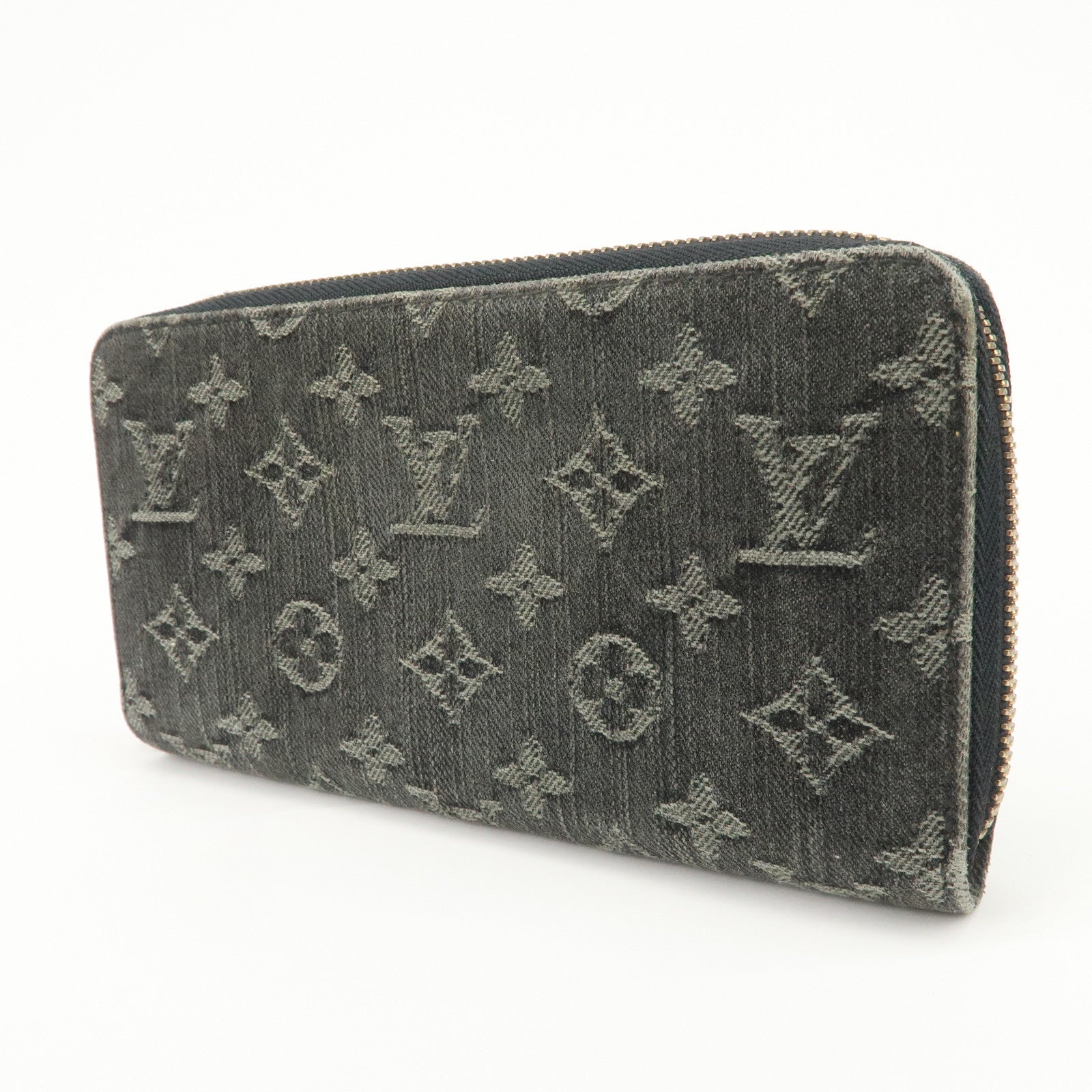 Louis Vuitton Monogram Denim Zippy Wallet Noir Black M95614