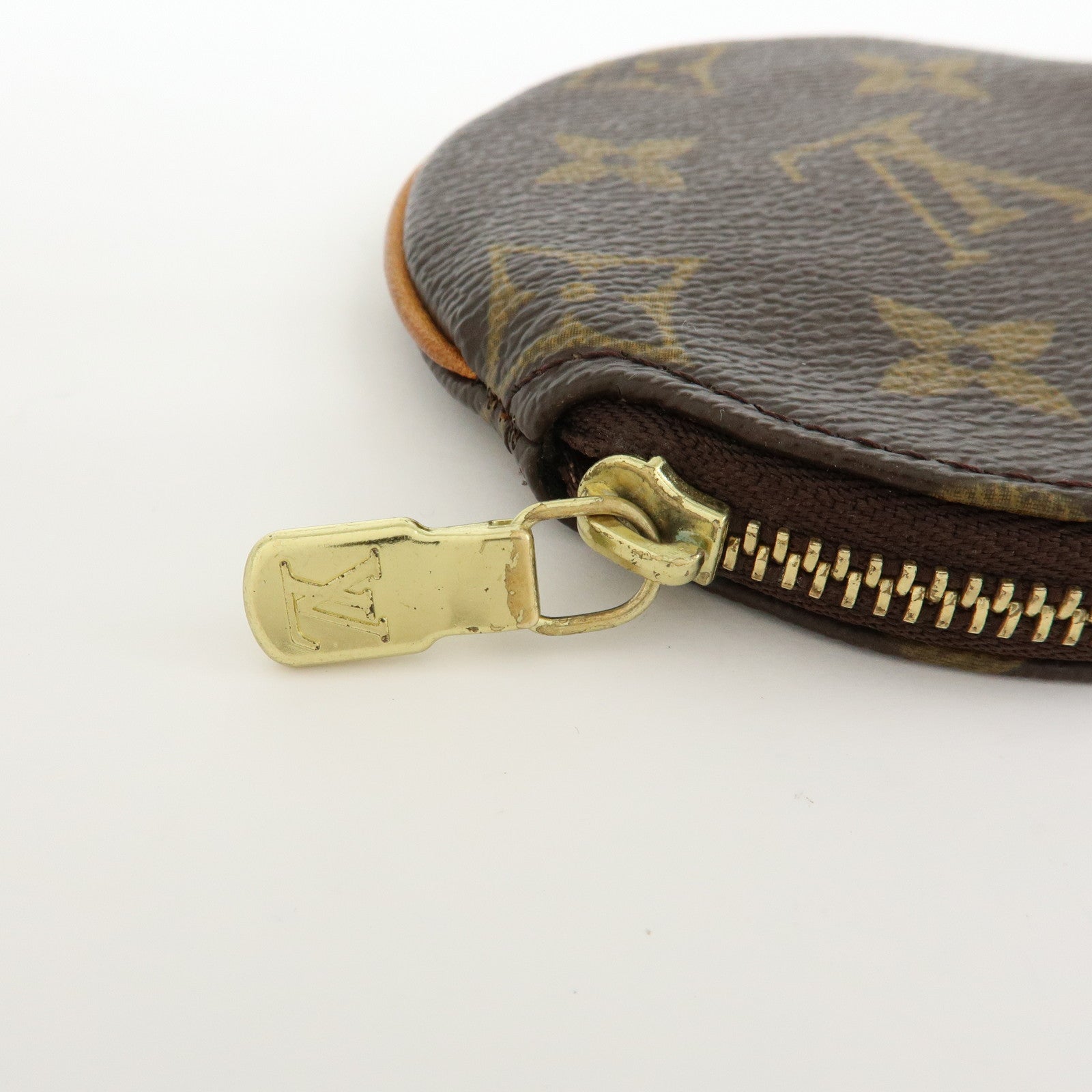 Louis Vuitton Monogram Porte Monnaie Rond Coin Case Brown M61926
