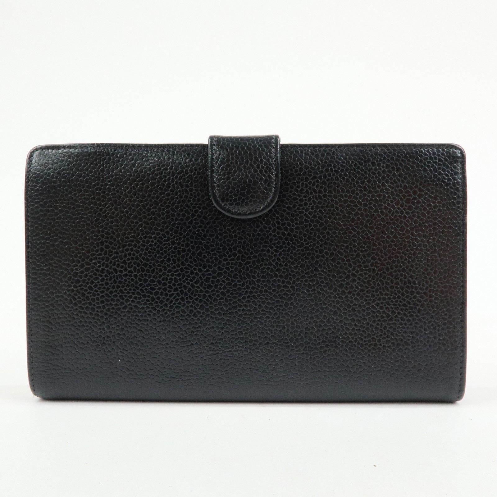 CHANEL COCO Mark Caviarskin Long Wallet Black