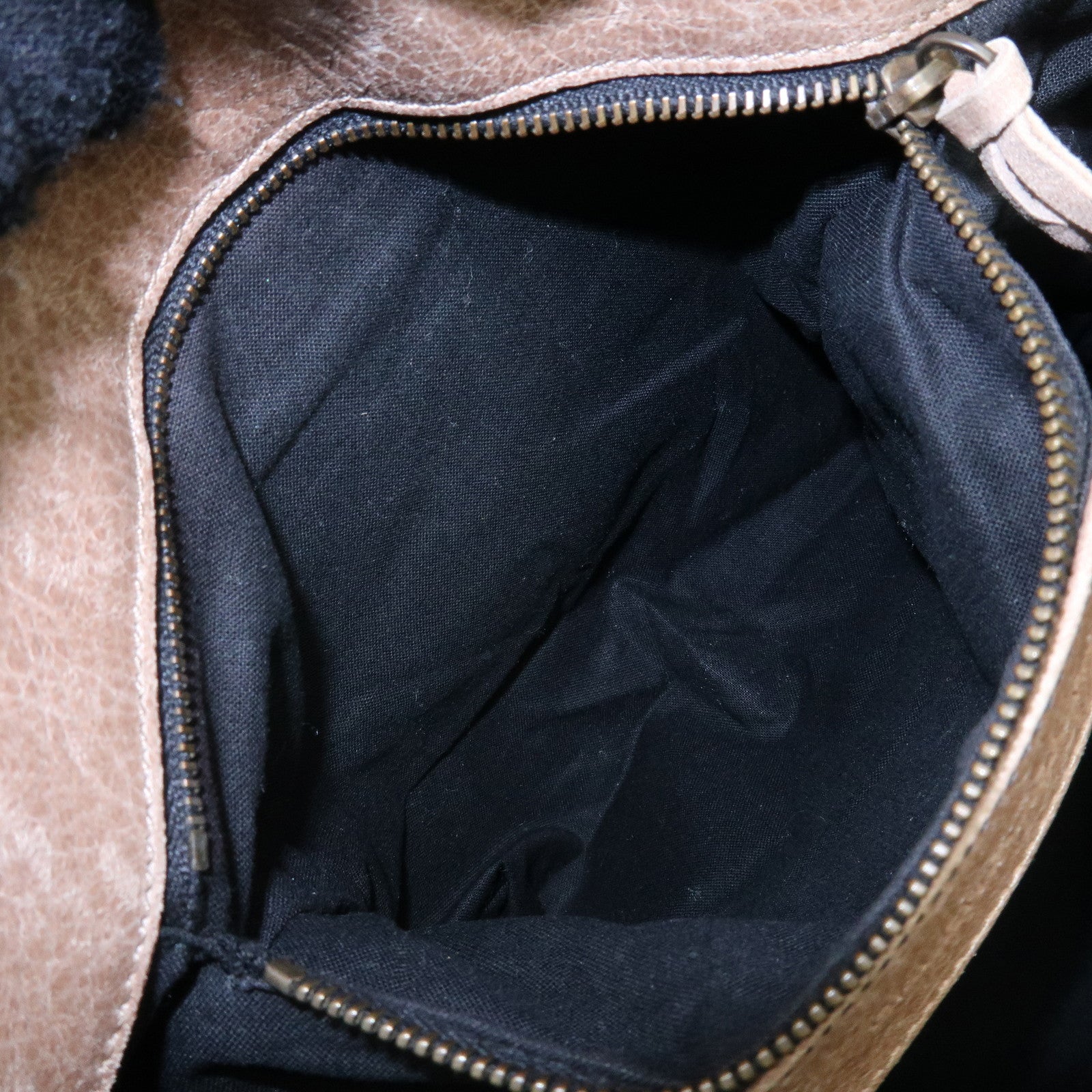 BALENCIAGA The Folk Leather Shoulder Bag Messenger Bag Brown 246432