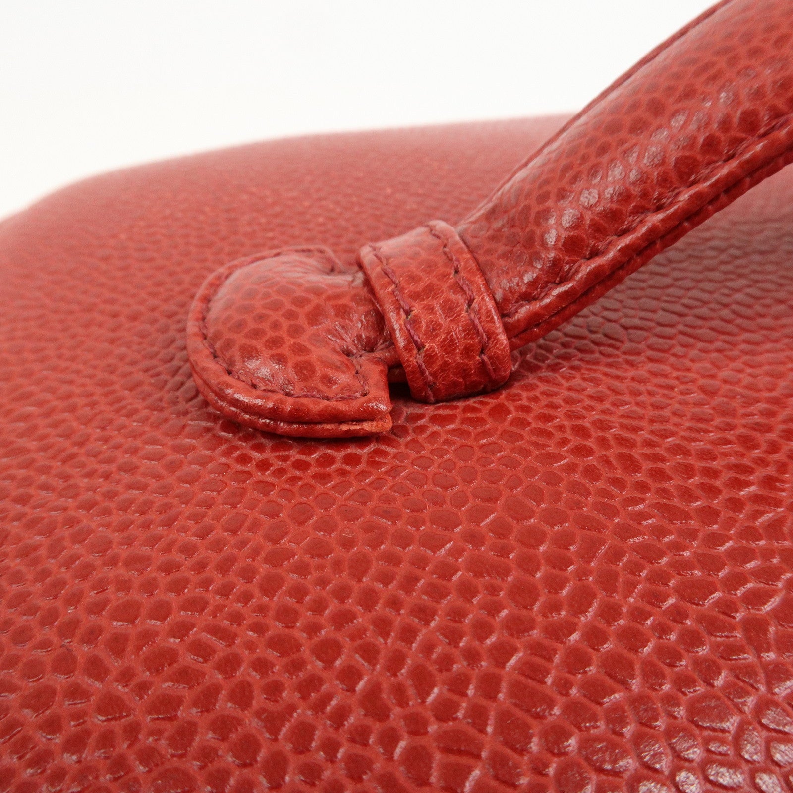 CHANEL COCO Mark Caviarskin Vanity Bag Hand Bag Red A01998