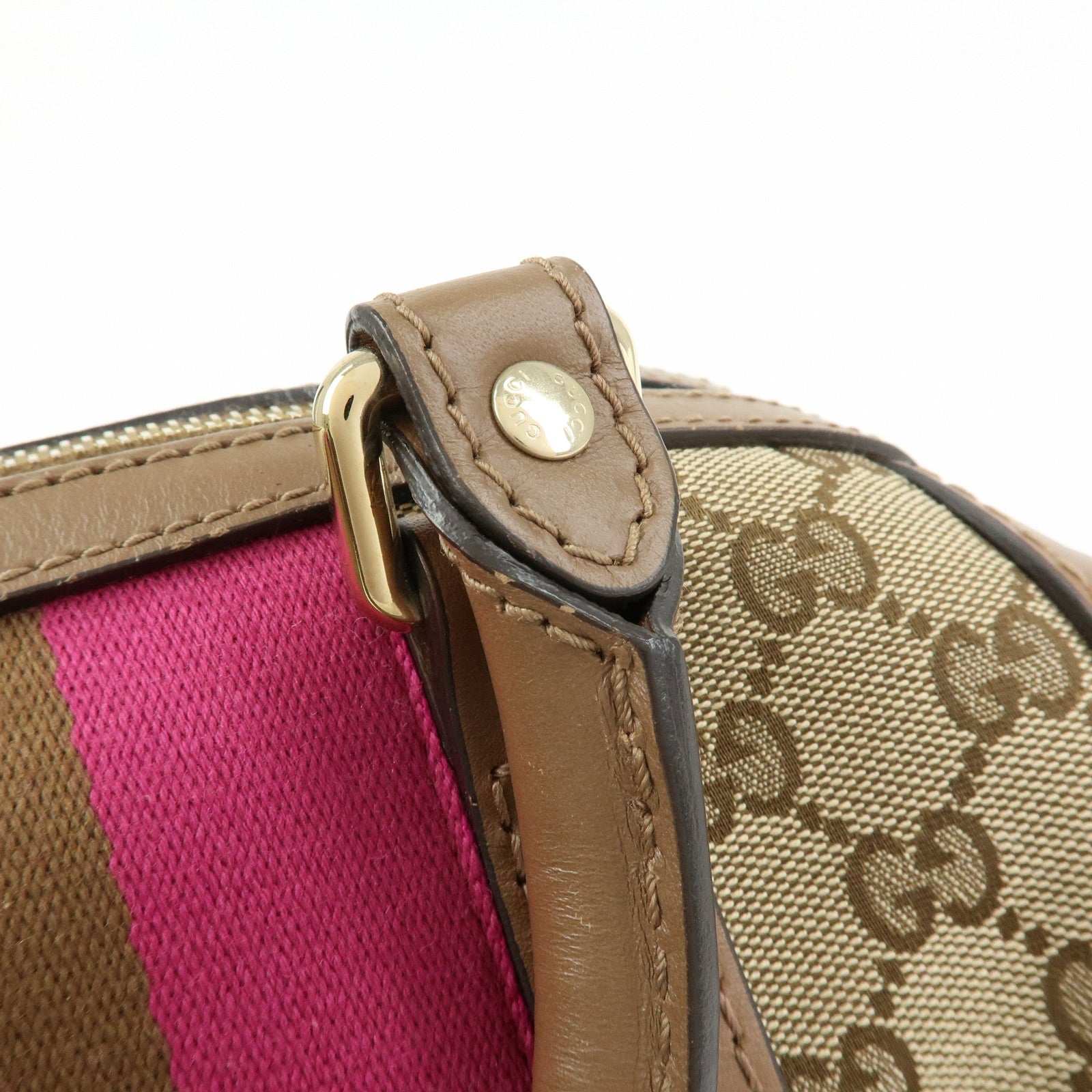 GUCCI Sherry GG Canvas Leather 2WAY Bag Boston Bag Beige 269876