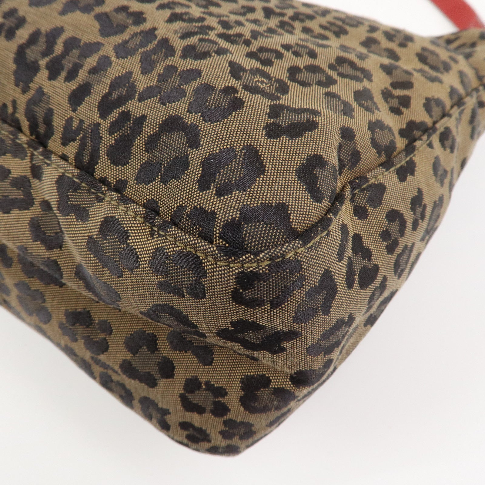 FENDI Canvas Leather Shoulder Bag Crossbody Bag Leopard 263570