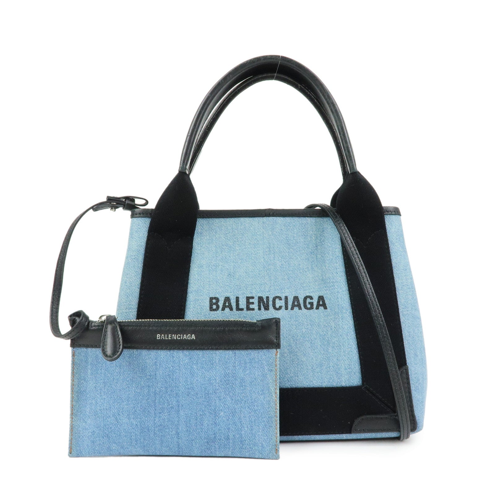 BALENCIAGA Navy Cabas XS 2WAY Bag 390346