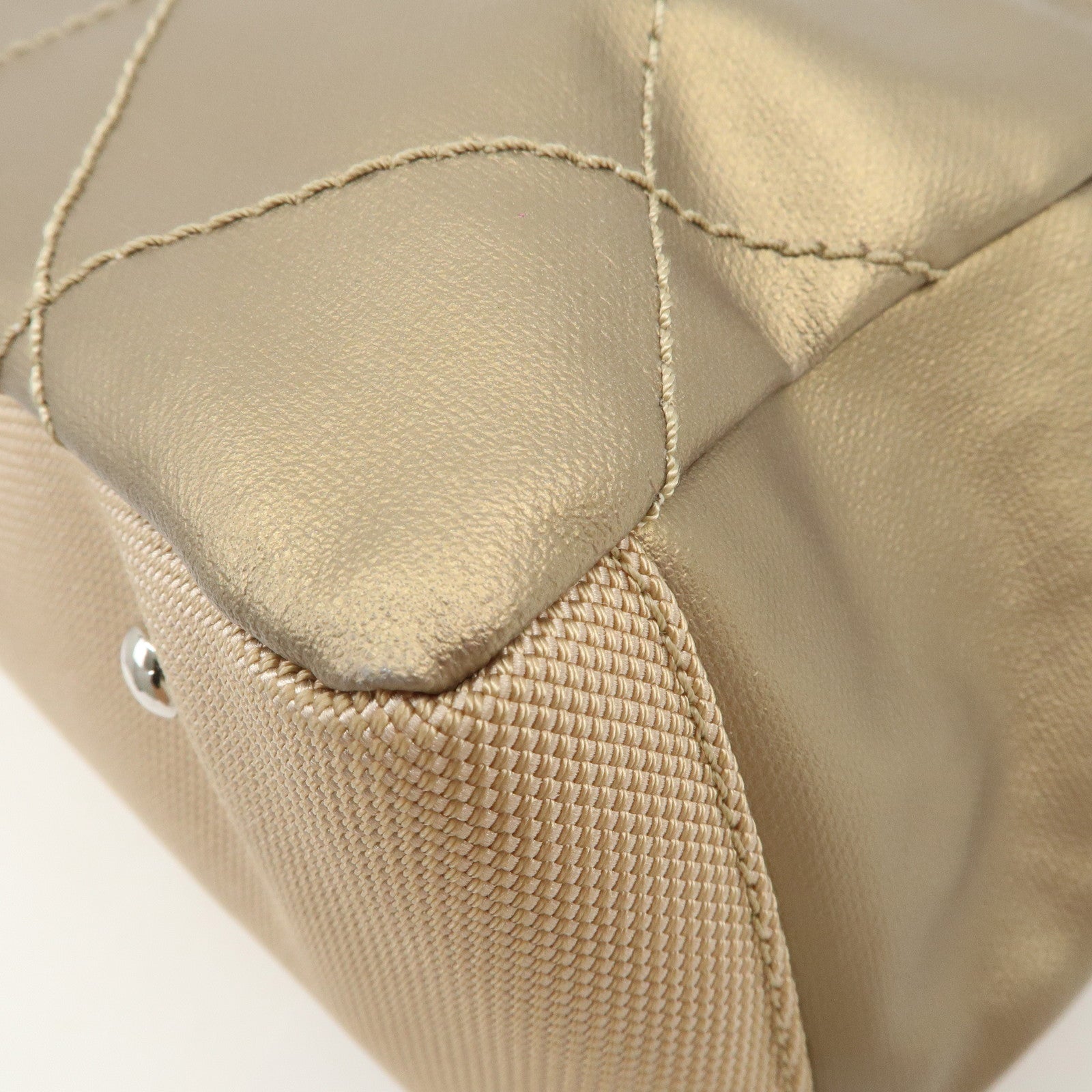 CHANEL Paris Biarritz MM PVC Canvas Tote Bag Hand Bag Beige A34209
