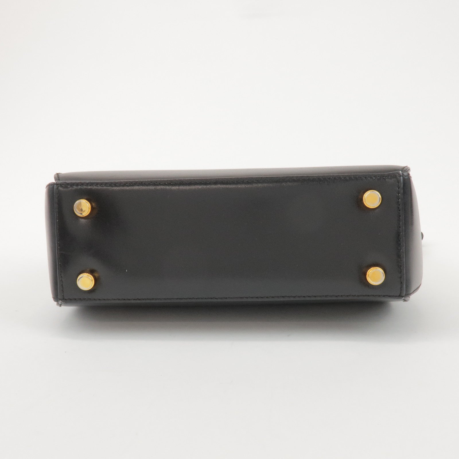 Ferragamo Gancini Calf Leather 2Way Bag Hand Shoulder Bag Black