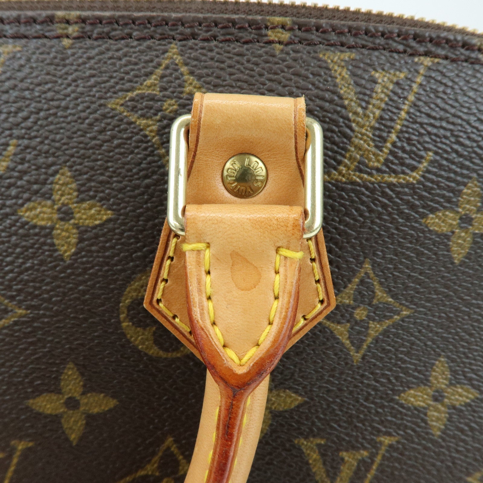 Louis Vuitton Monogram Alma Canvas Leather Hand Bag Brown M51130