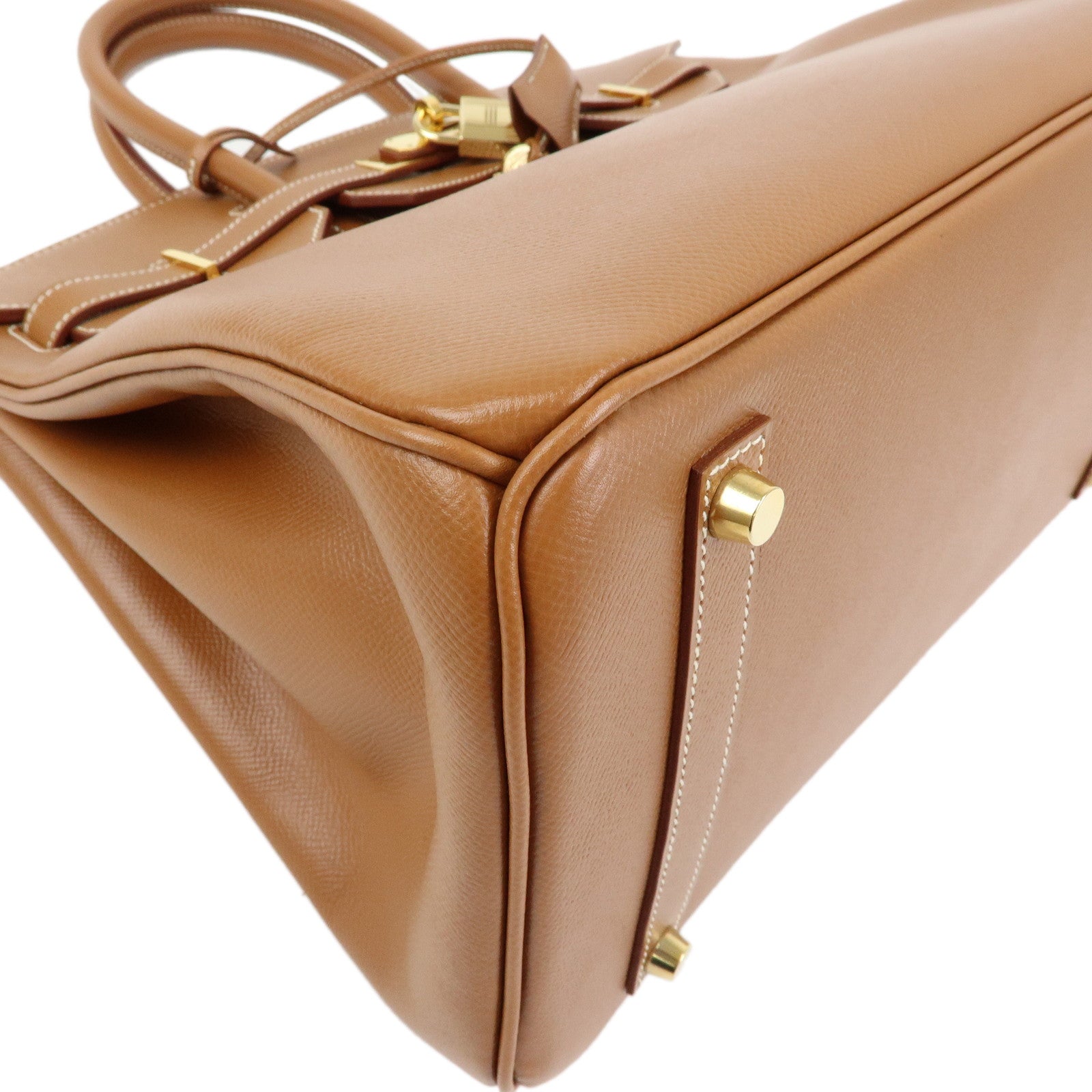 HERMES Birkin 35 Chevre Hand Bag □D Stamped Gold