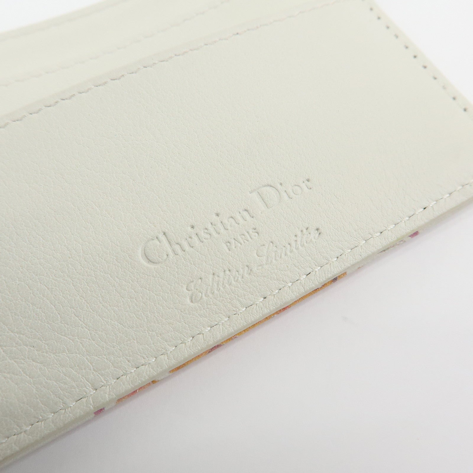 Christian Dior Lady Dior Amore Valentine Leather Card Case Ivory