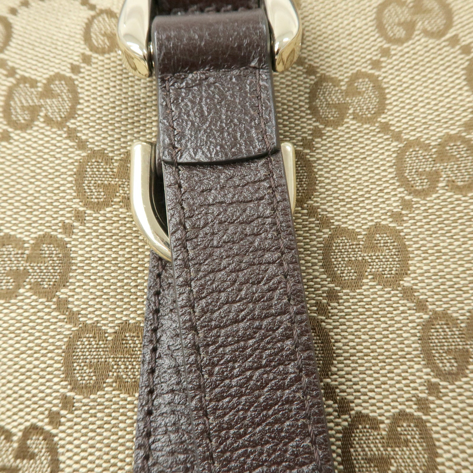 GUCCI Abbey GG Canvas Leather Tote Bag Hand Bag Beige Brown 141470