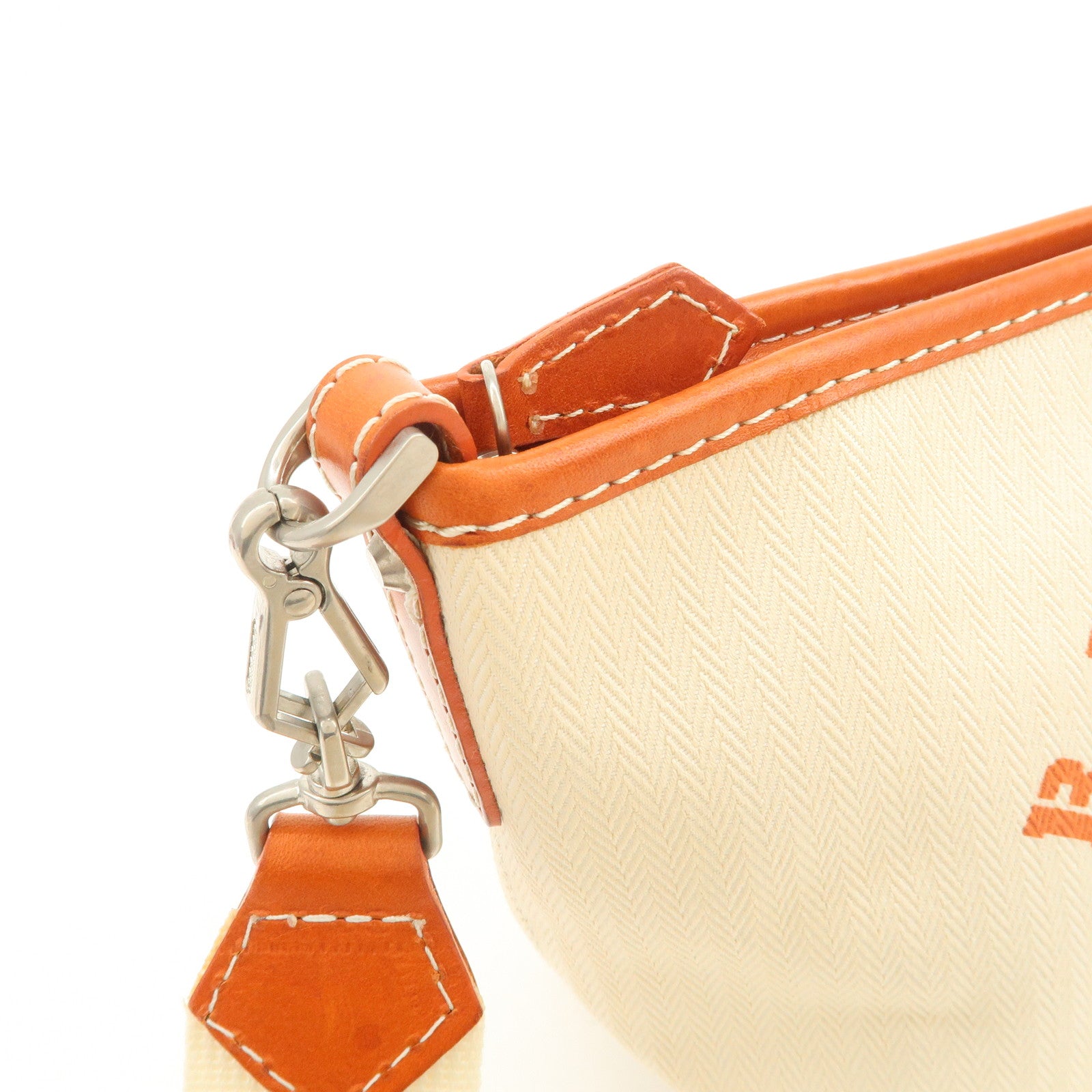 BURBERRY Blue Label  Canvas Leather Shoulder Bag Ivory Brown