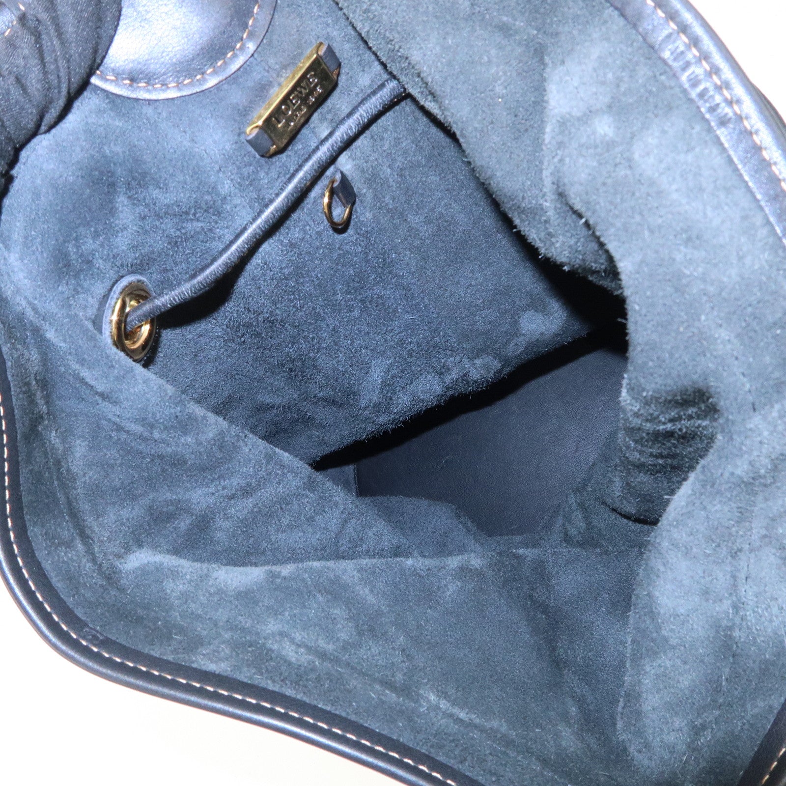 LOEWE Anton Leather Shoulder Bag Cross Body Bag Black Used