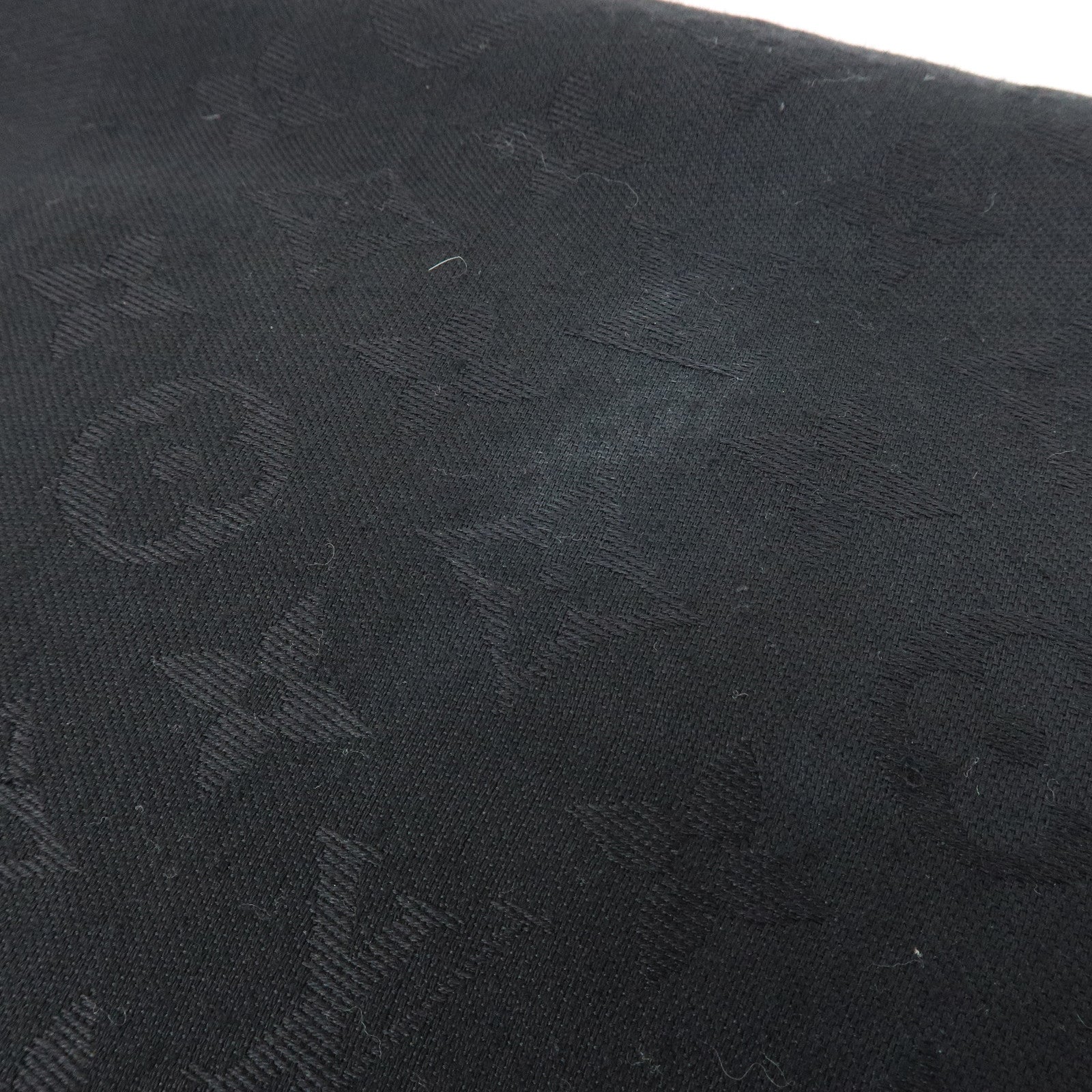Louis Vuitton Monogram Silk Wool Scarf Shawl Black M71329