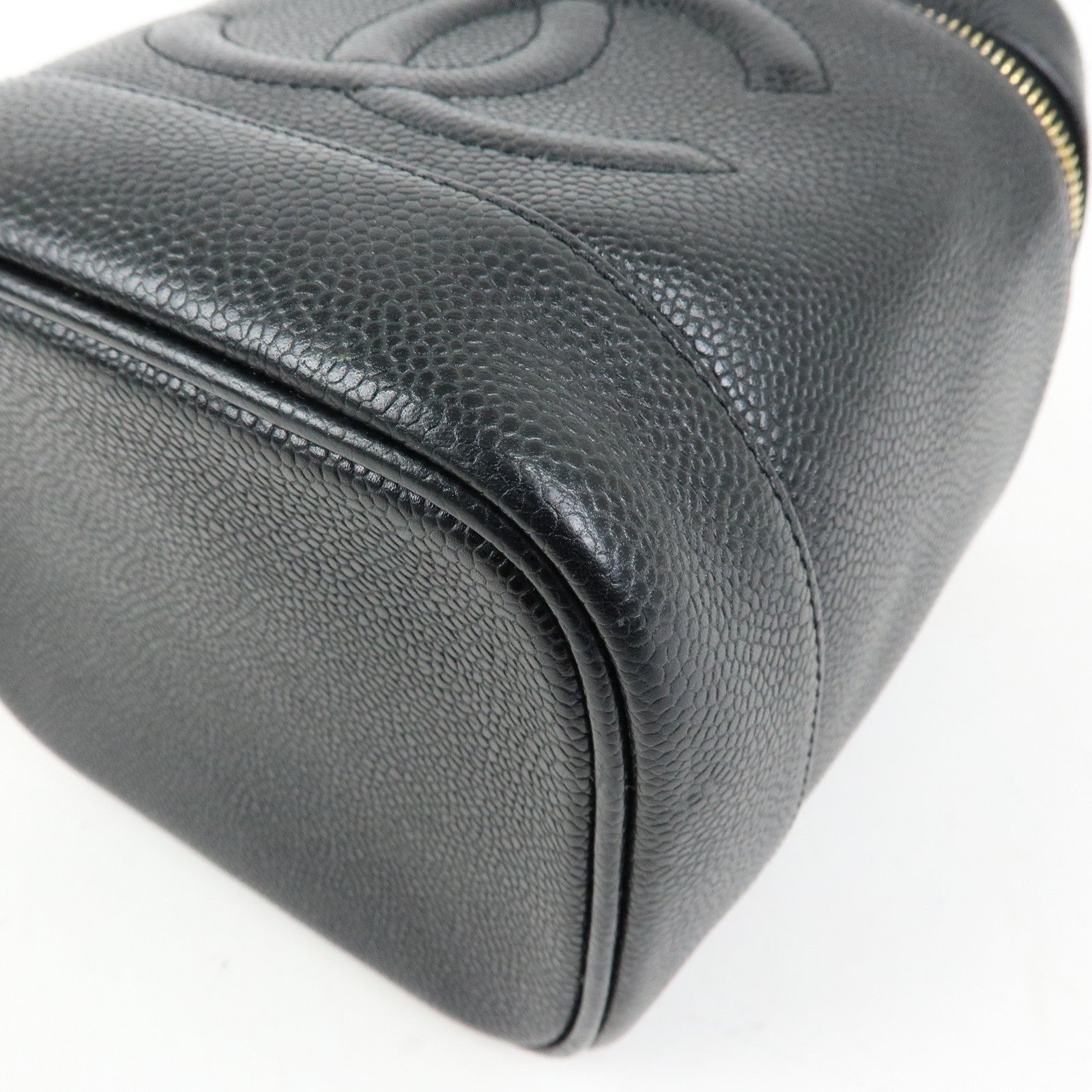 CHANEL COCO Mark Caviarskin Vanity Bag Hand Bag Black A01998