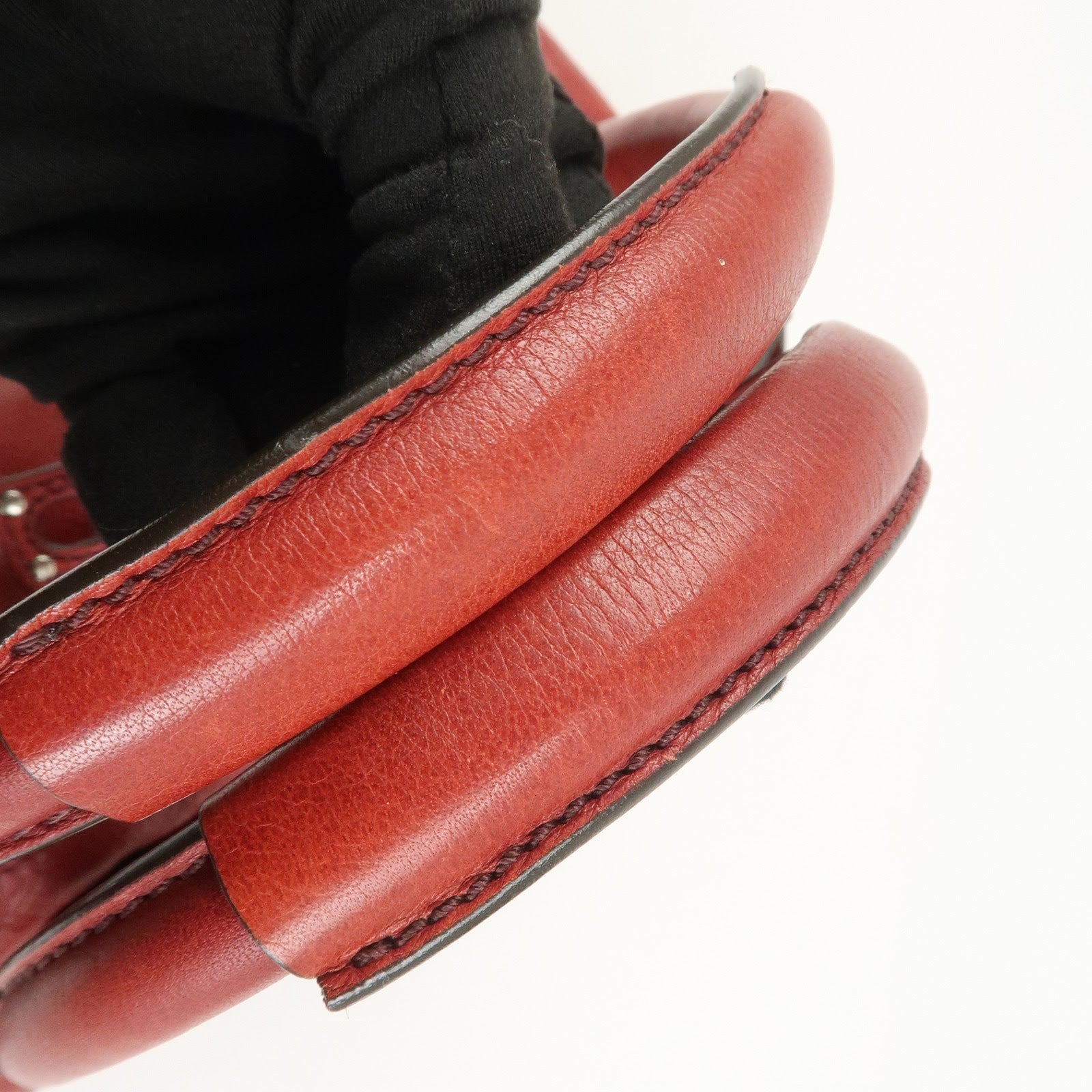 Chloe Paddington Leather Hand Bag Shoulder Bag Red