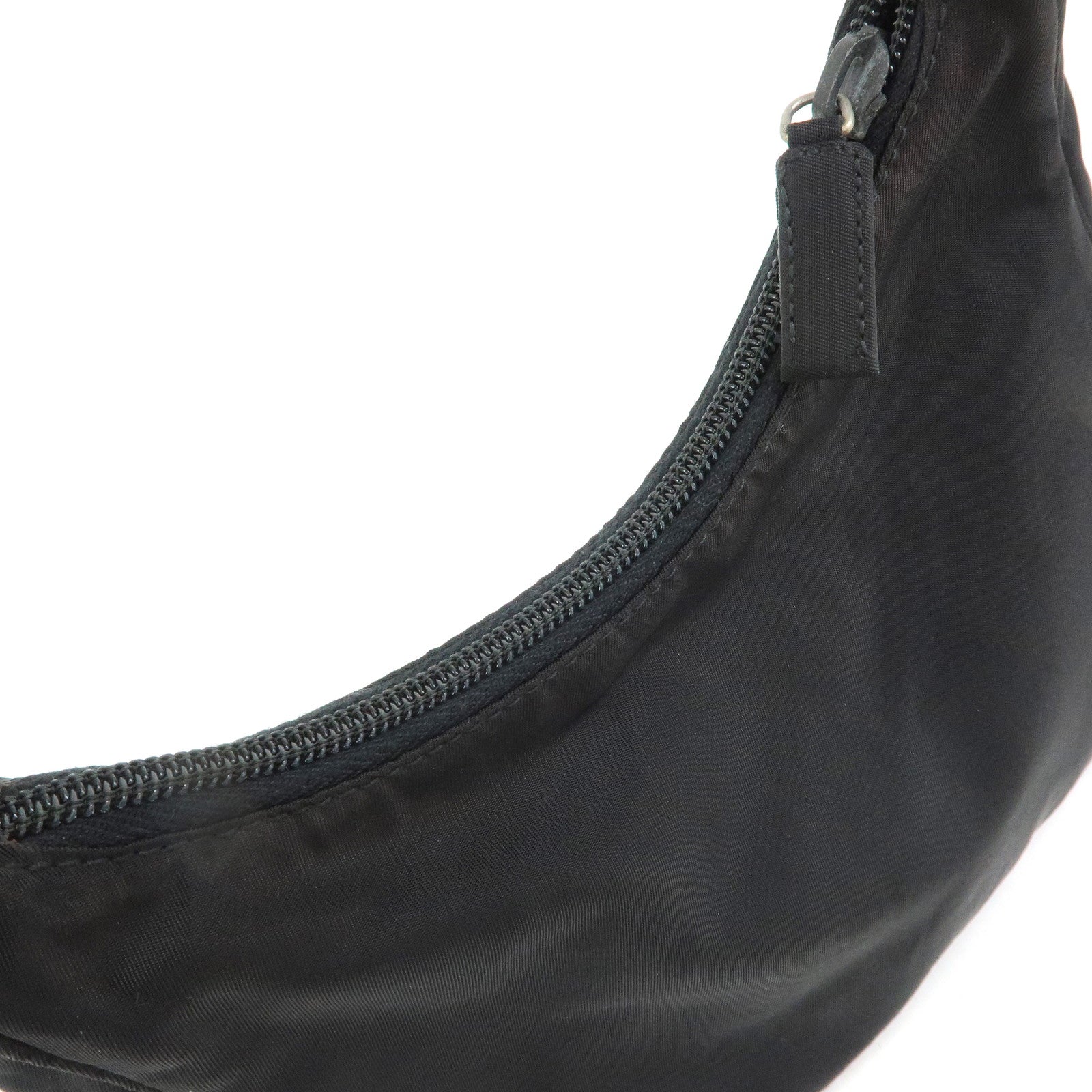 PRADA Triangle Logo Nylon Mini Hand Bag Shoulder Bag Black
