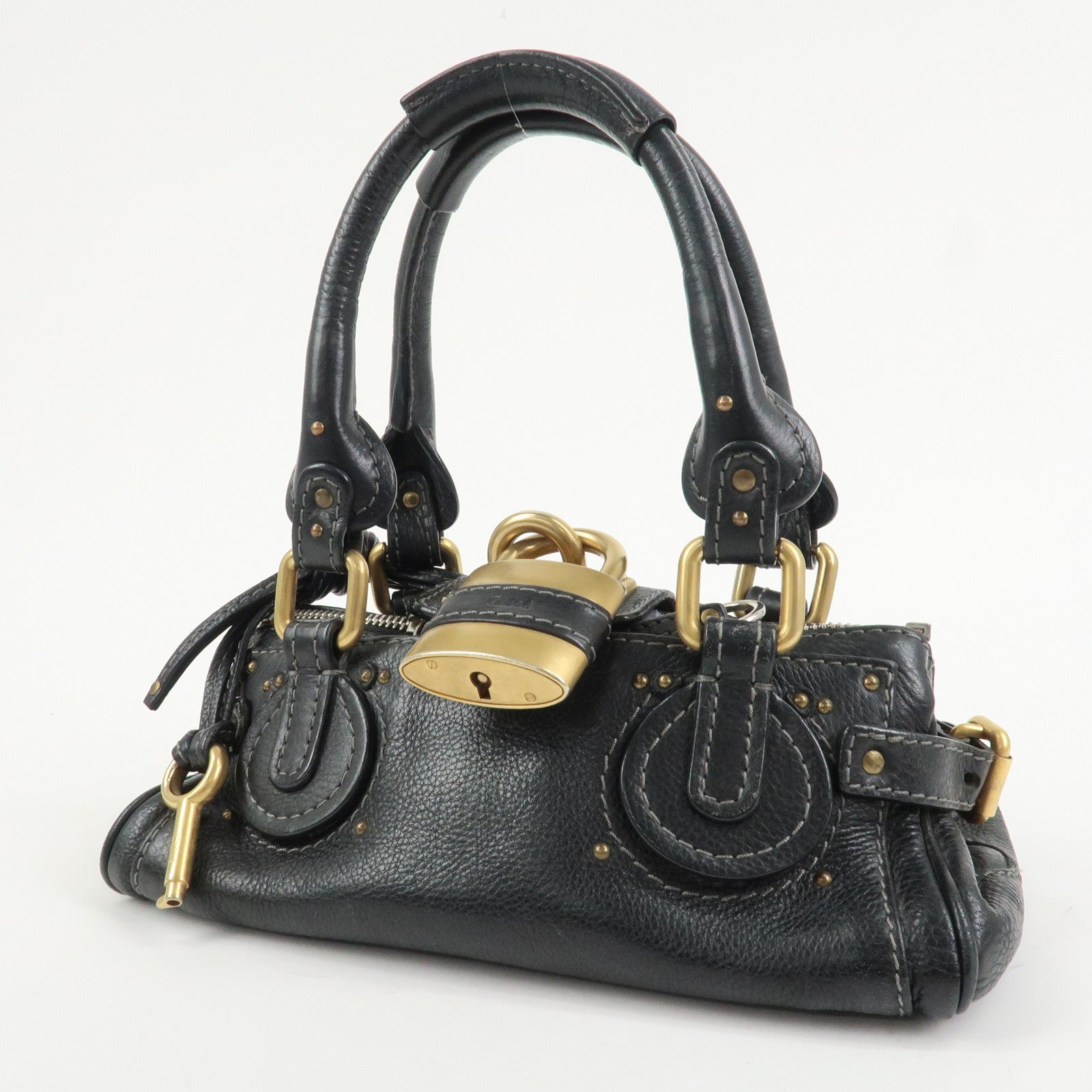 Chloe Paddington Leather Hand Bag Shoulder Bag Black
