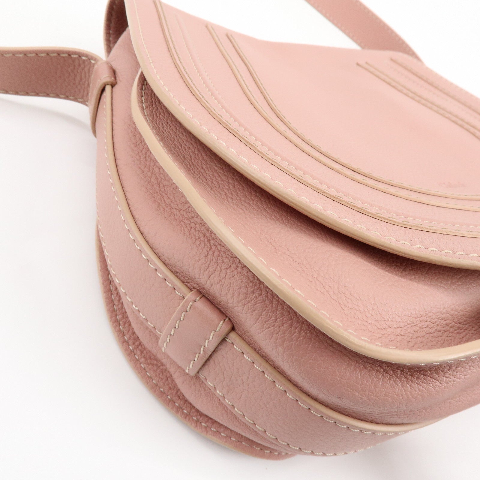 Chloe Marcie Leather Shoulder Bag Crossbody Bag Pink