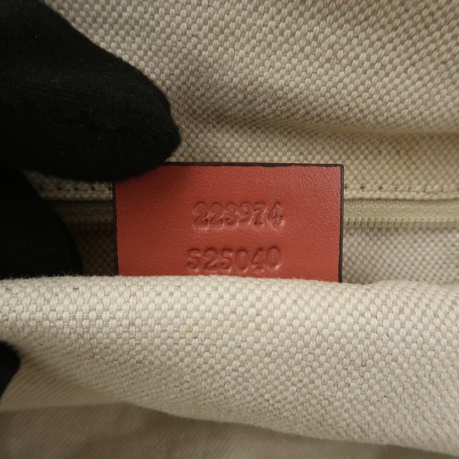 GUCCI Diamante Interlocking G Canvas Leather 2WAY Hand Bag 223974