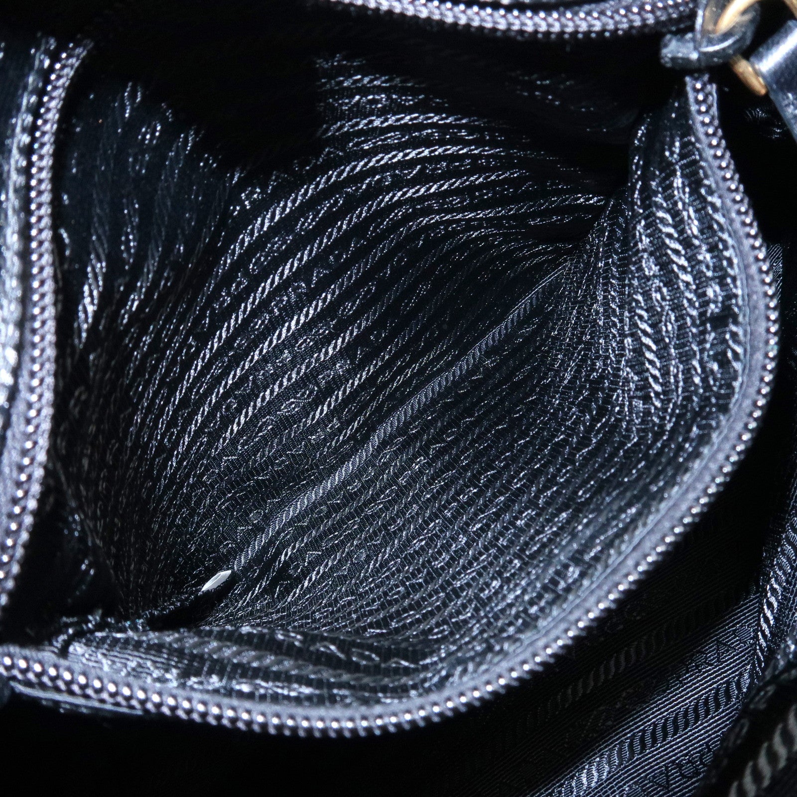 PRADA Logo Nylon Leather 2Way Bag Hand Shoulder Bag Black BN1631