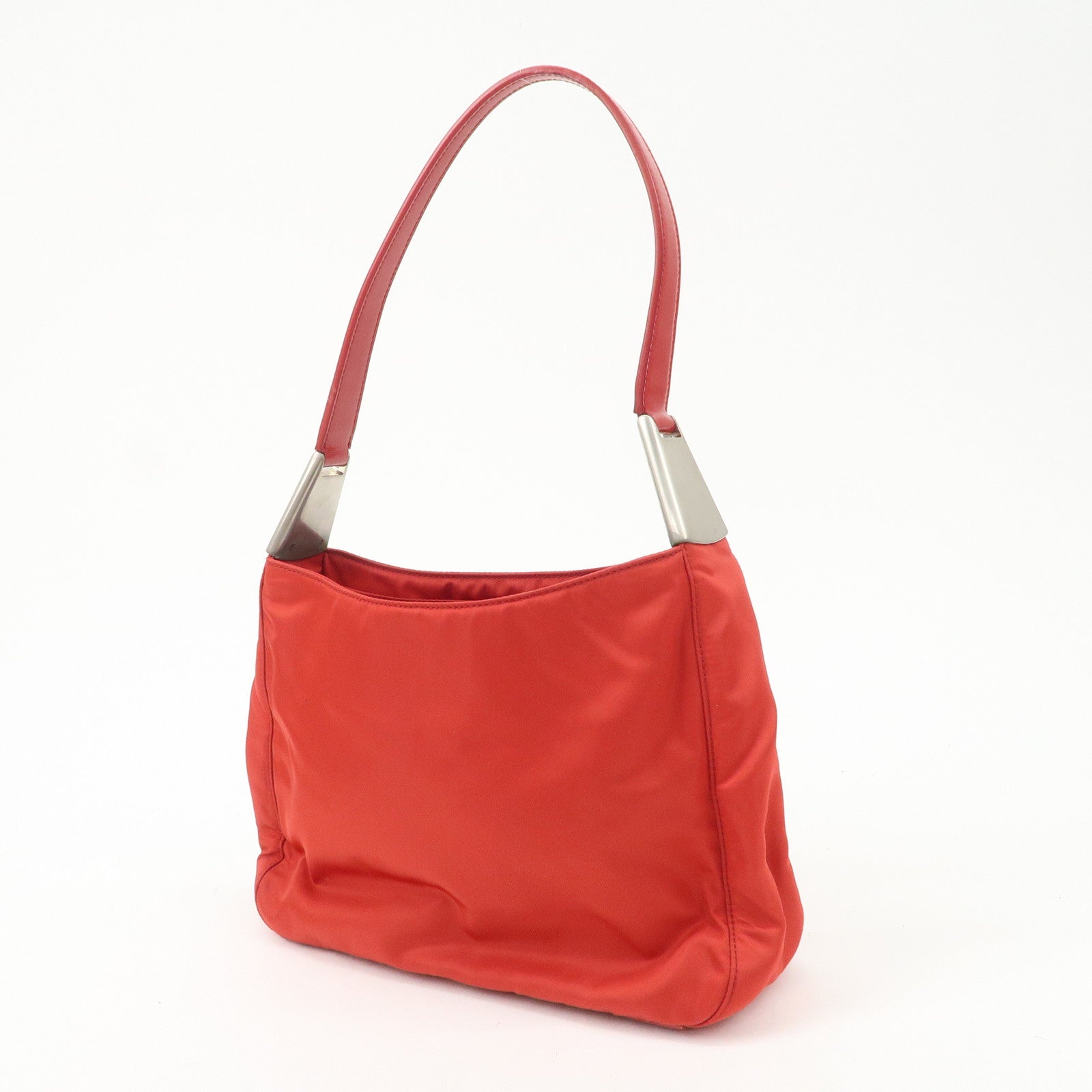 PRADA Nylon Patent Leather Shoulder Bag Red B8844