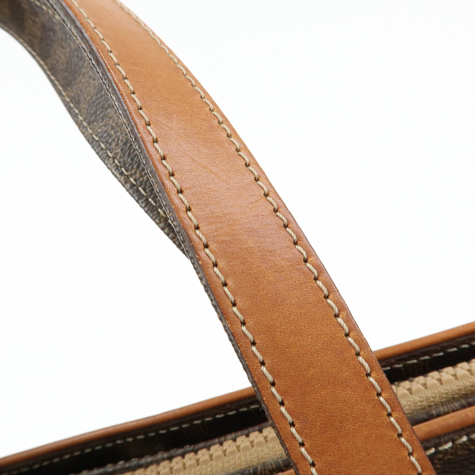 CELINE Macadam PVC Leather Tote Bag Shoulder Bag Hand Bag Brown