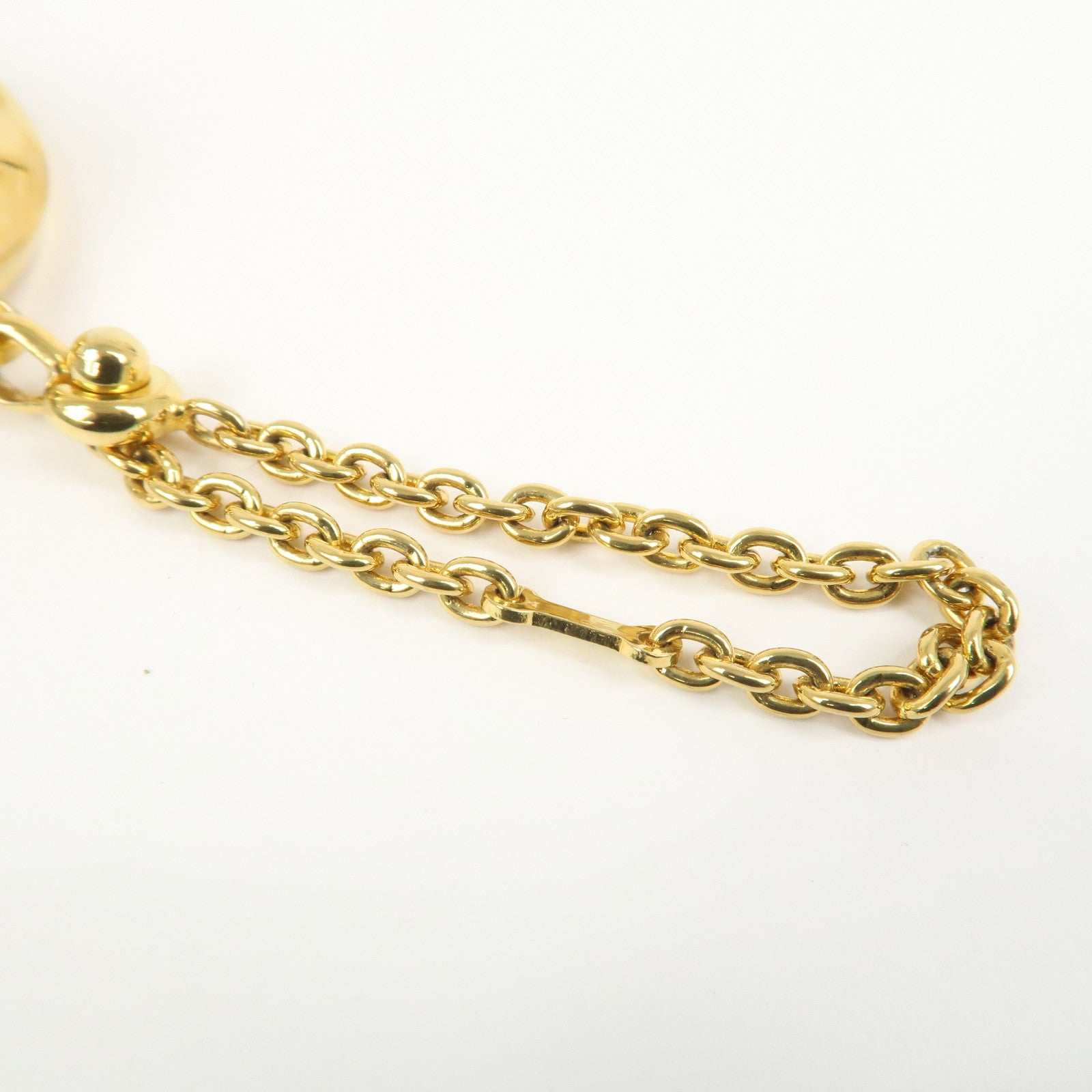 CELINE Saturn Motif Metal Bag Charm Key Holder Gold