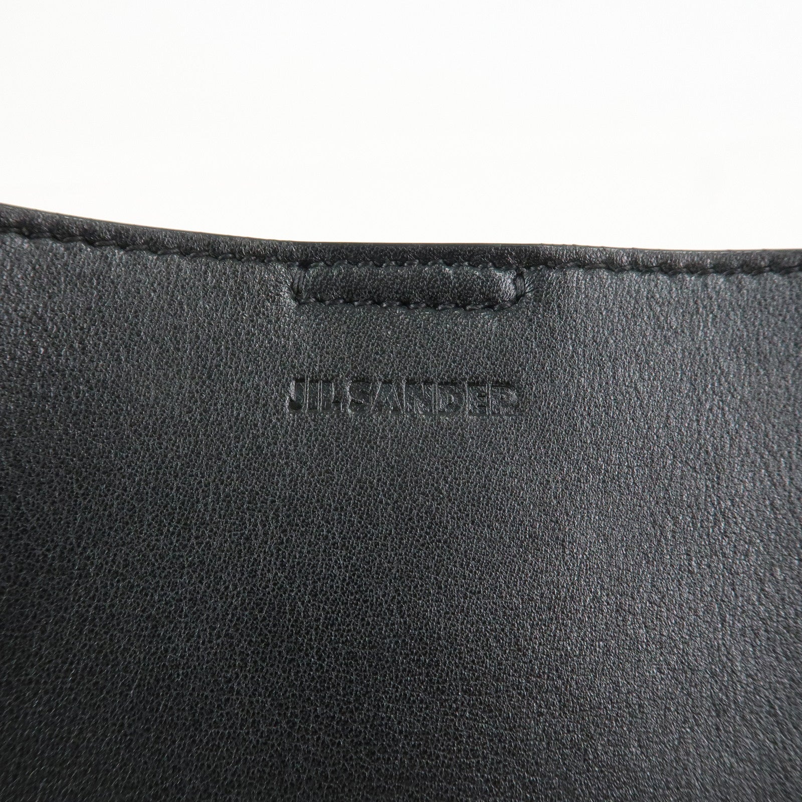 JIL SANDER Tangle Small Logo Leather Shoulder Bag Black