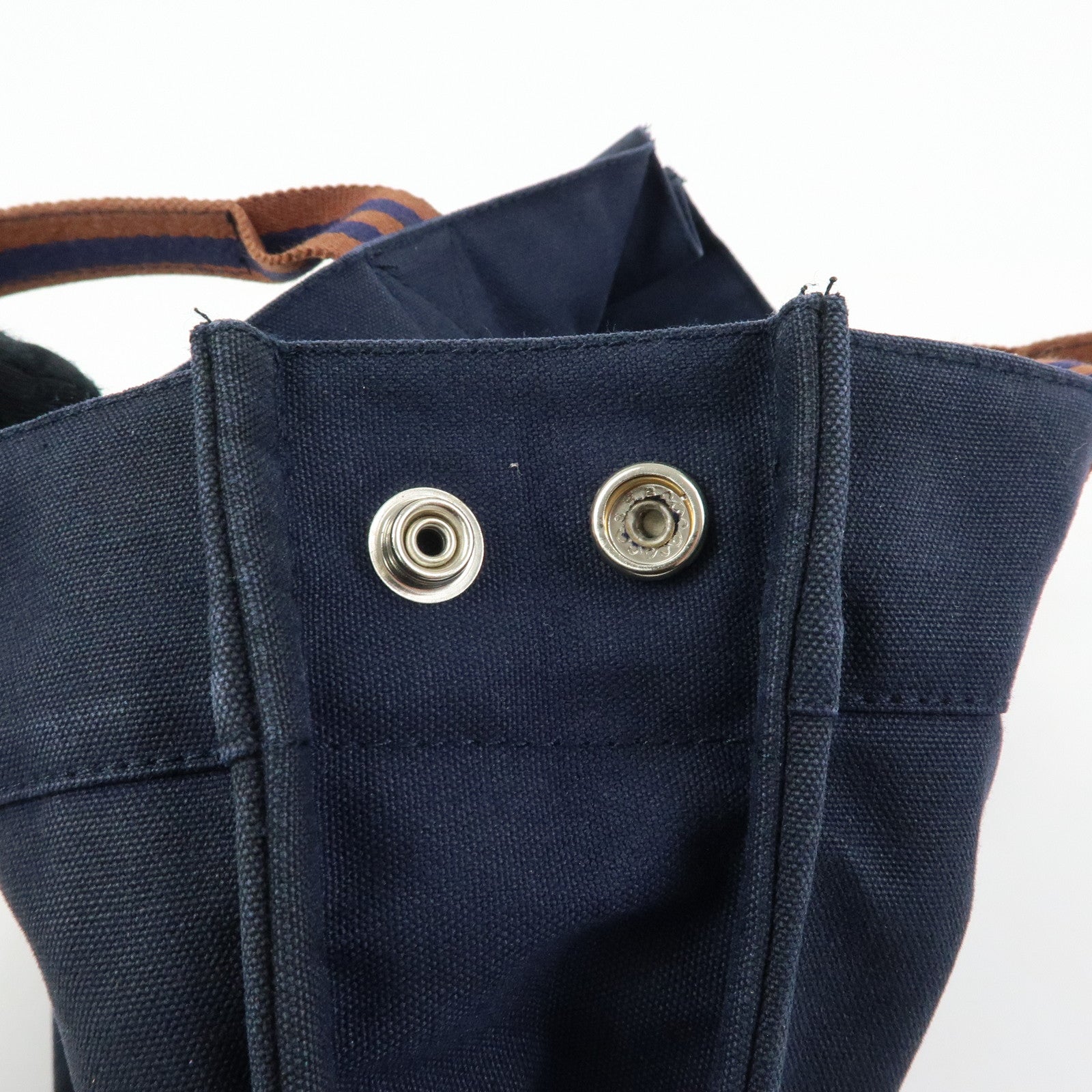 HERMES Fourre Tout Canvas PM Tote Bag Hand Bag Navy