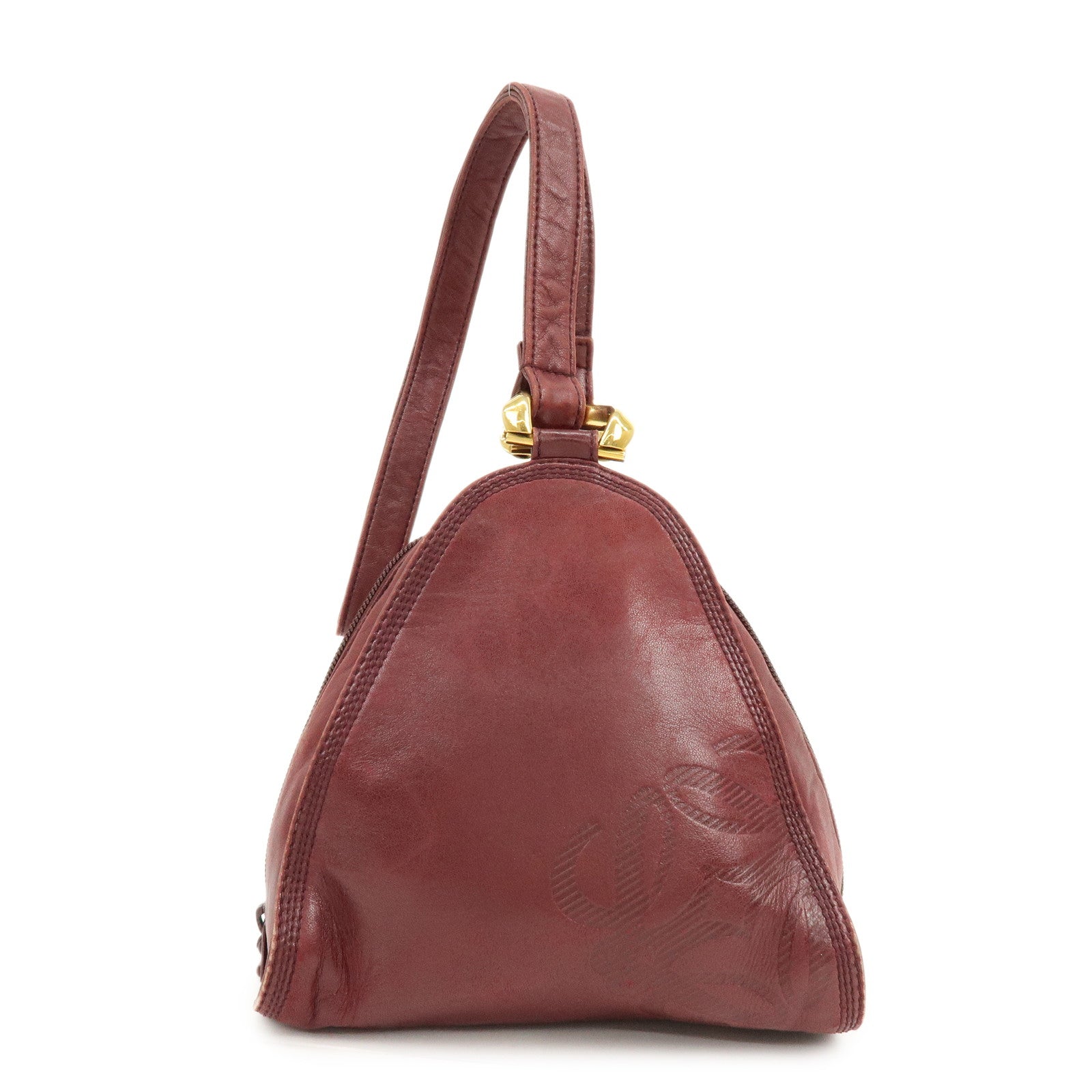 LOEWE Anagram Leather Shoulder Bag Crossbody Bag Bordeaux