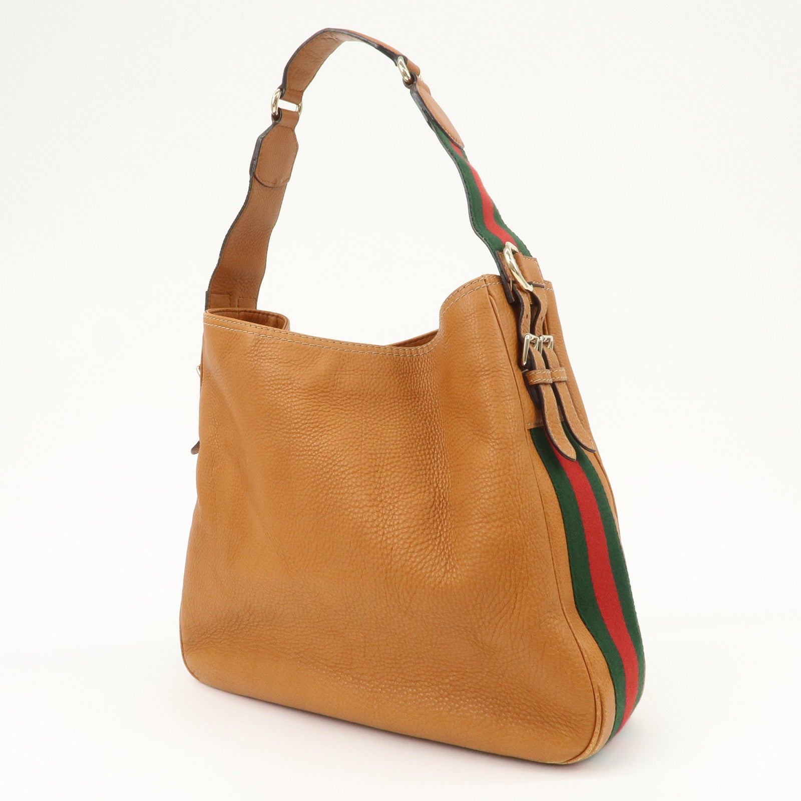 GUCCI Sherry Heritage Leather Shoulder Bag Brown 247597