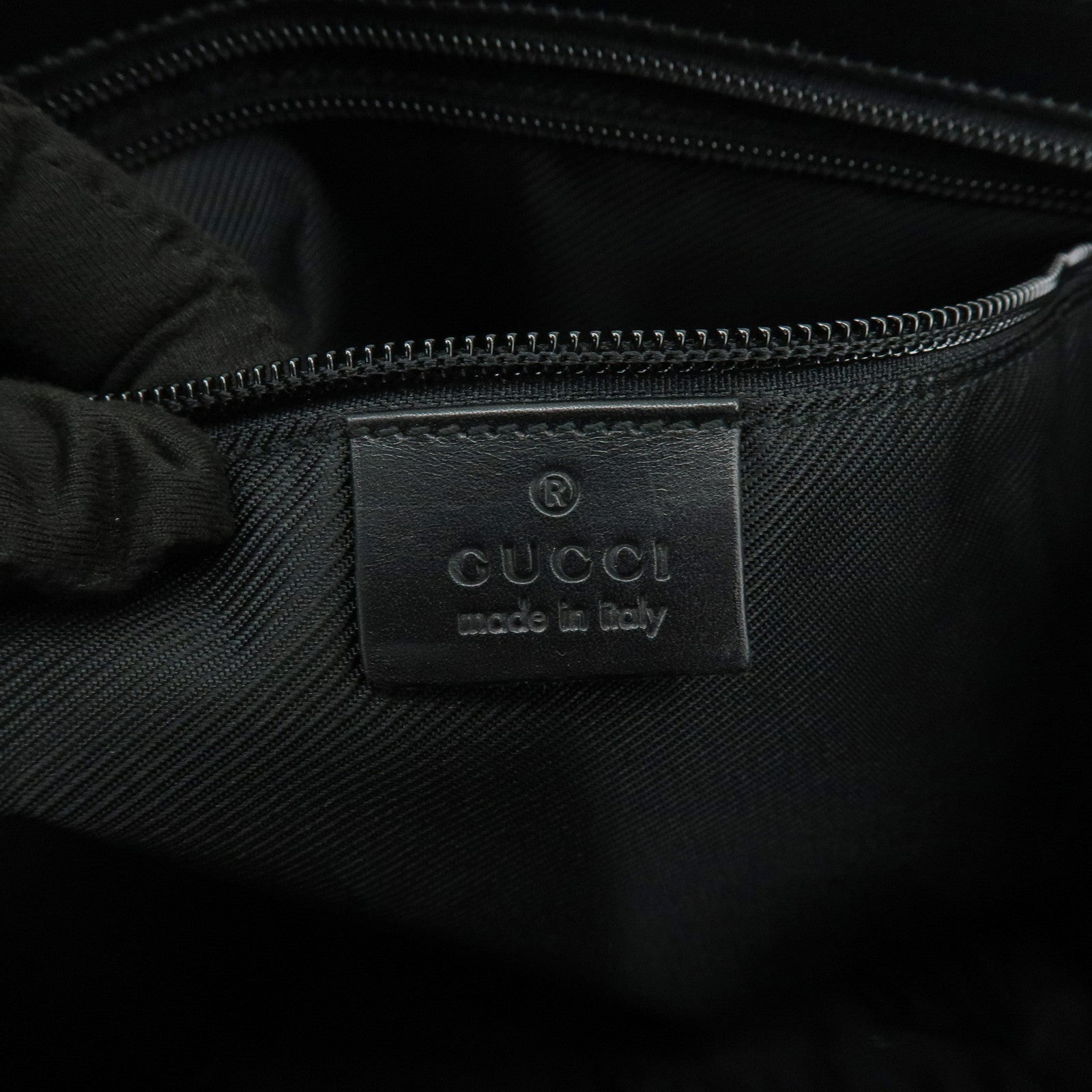 GUCCI GG Canvas Leather Tote Bag Shoulder Bag Black 34339