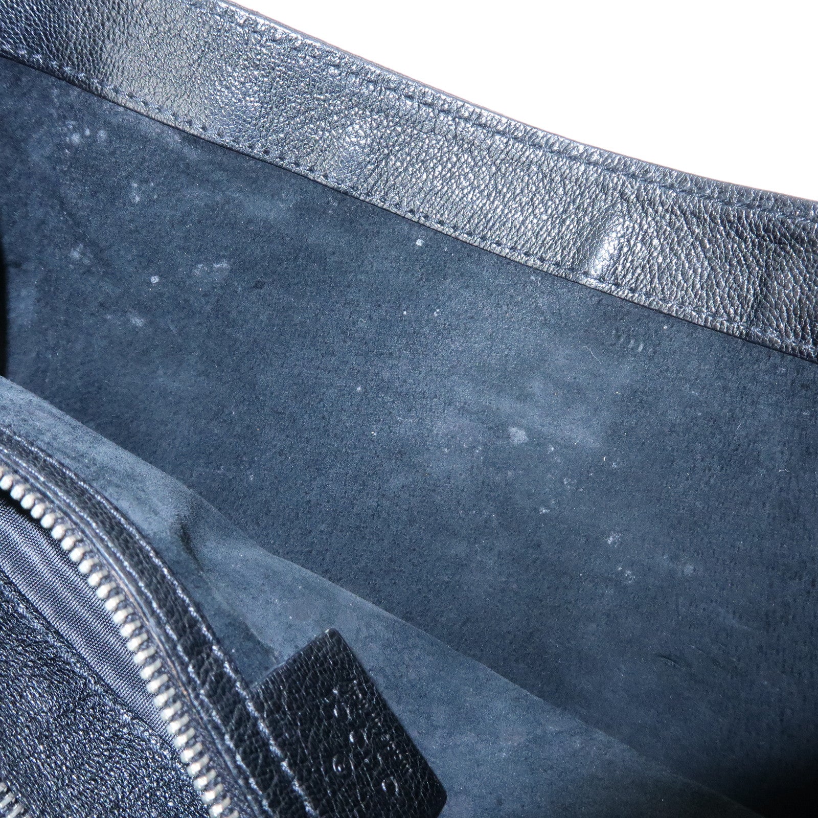 GUCCI Interlocking G Leather Shoulder Bag Hand Bag Black 115746