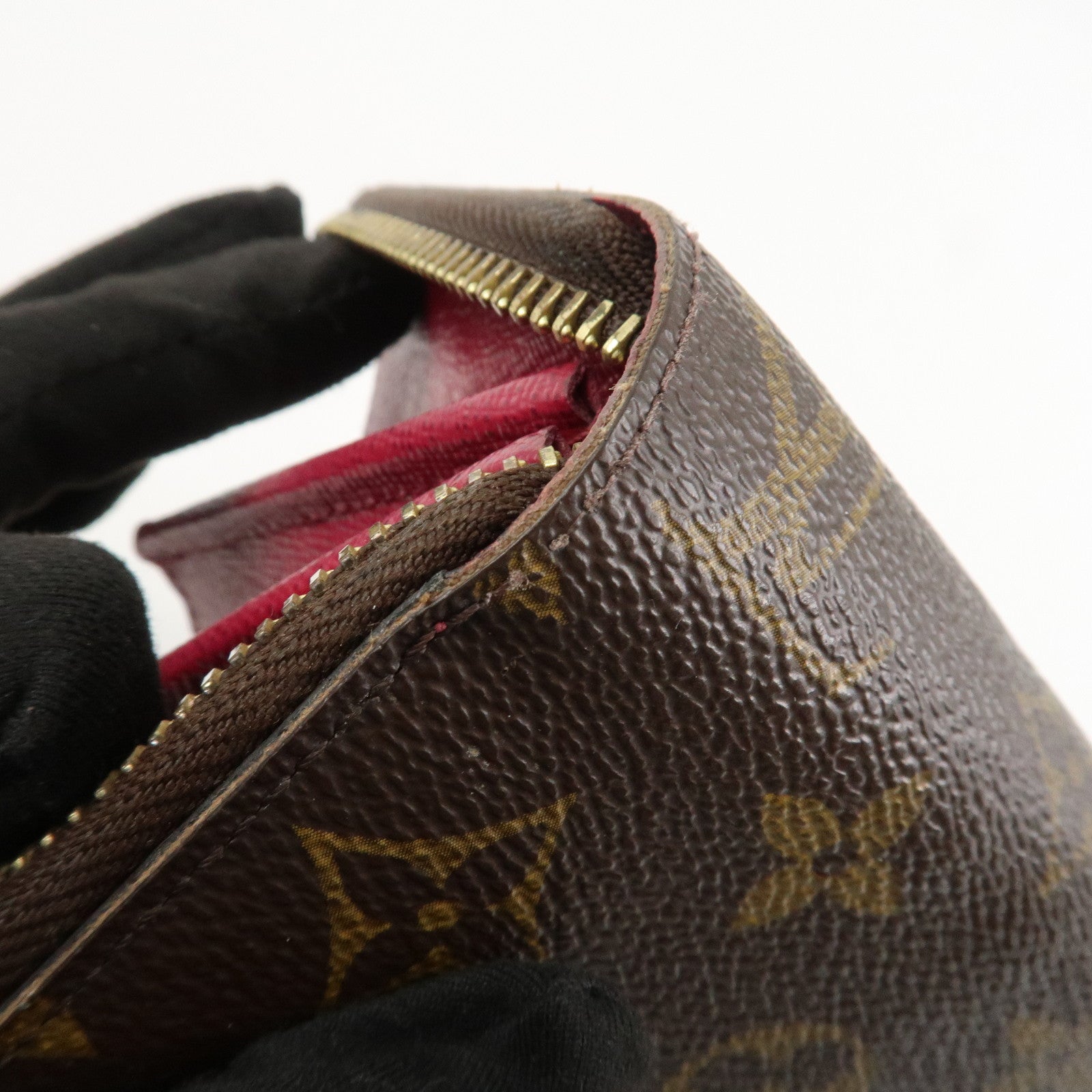 Louis Vuitton Monogram Zippy Long Wallet Brown Fuchsia M41895 Used