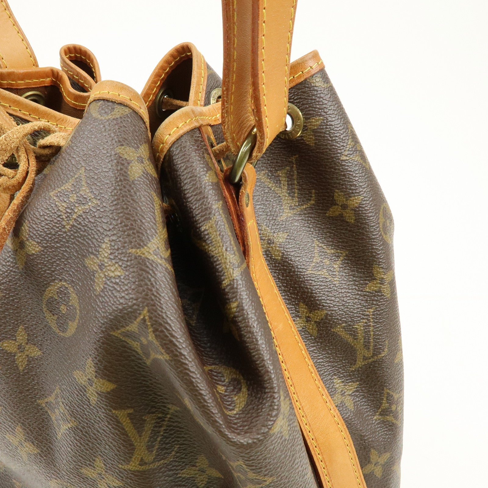 Louis Vuitton Monogram Noe Canvas Leather Shoulder Bag Brown M42224
