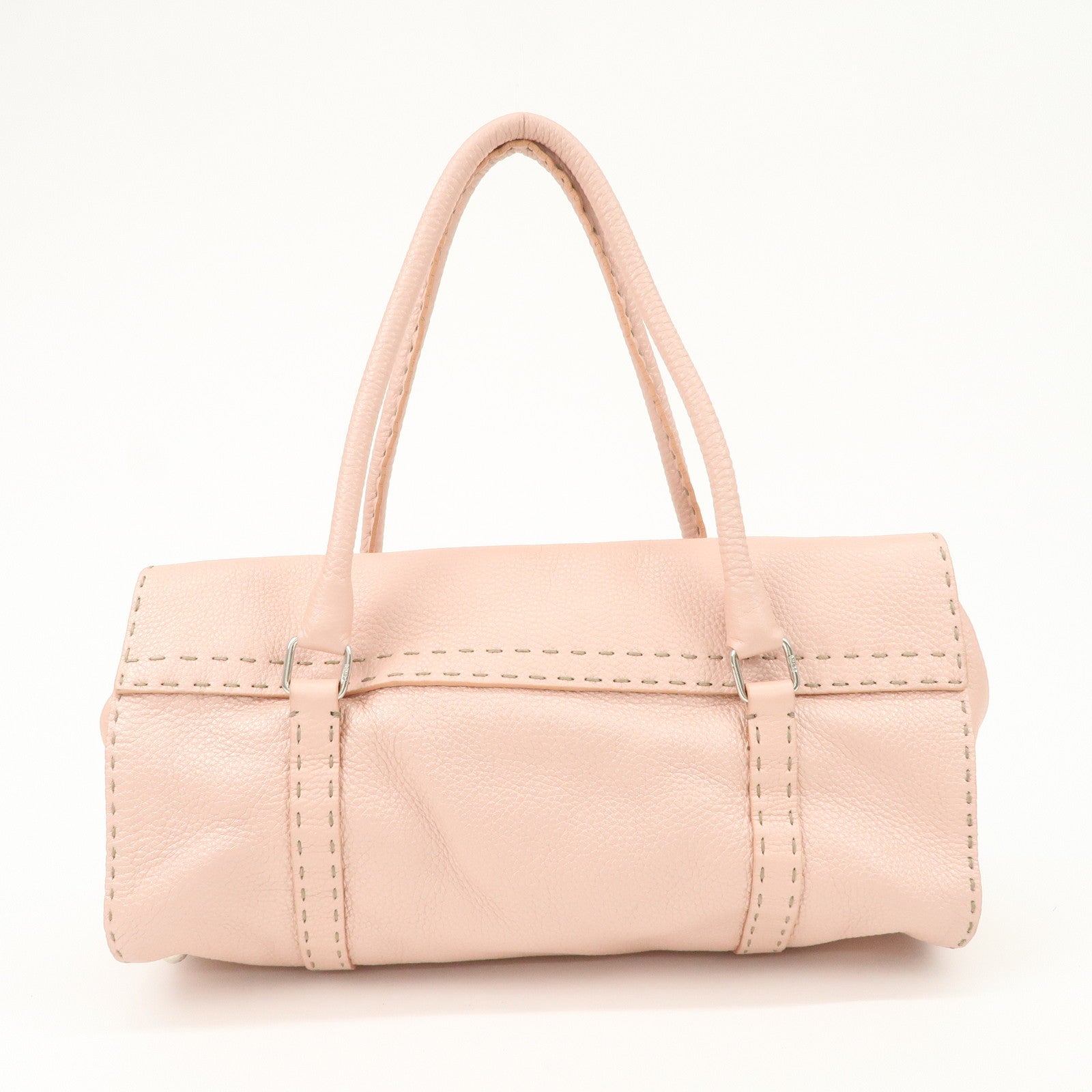 FENDI Seleria Linda Leather Shoulder Bag Hand Bag Pink 8BR442