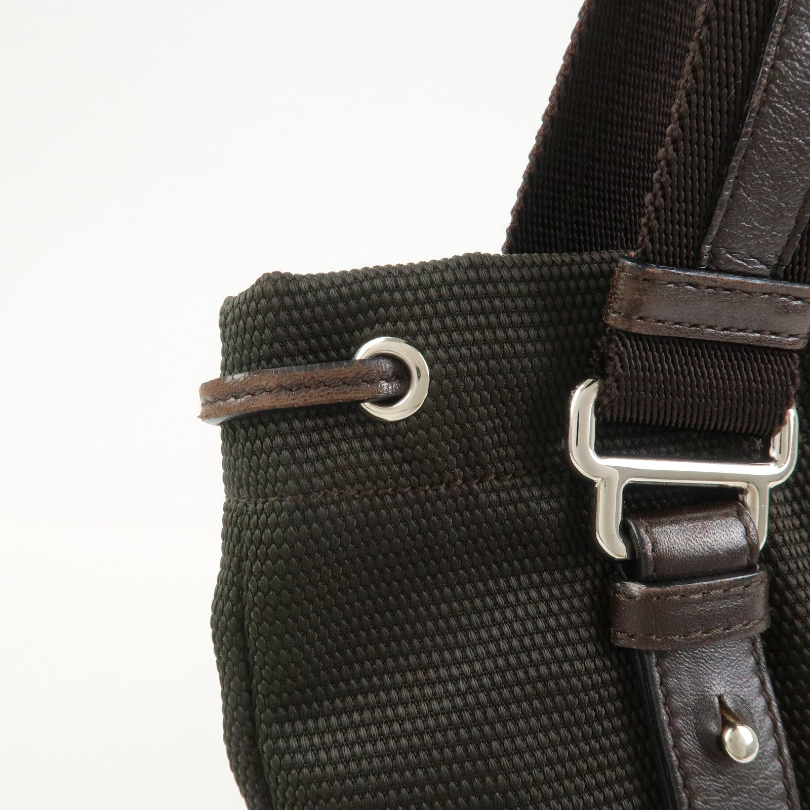 SAINT LAURENT PARIS Kahala Nylon Leather Tote Bag Brown 123435