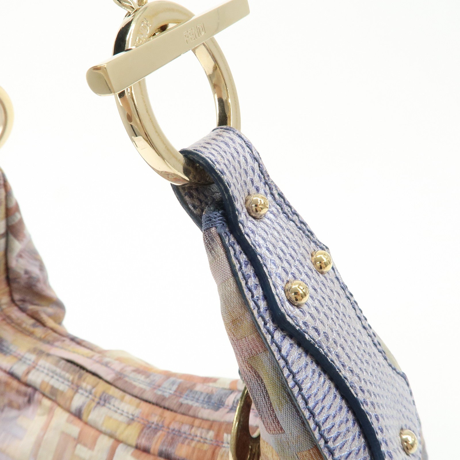 FENDI Zucca Canvas Chain Shoulder Bag Multicolor 8BR581