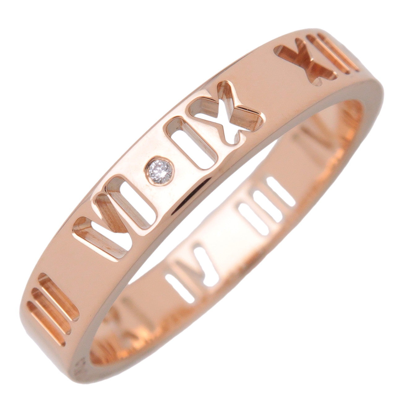 Tiffany & Co Pierced Atlas 4P Diamond Ring K18 750PG US6.5 EU53