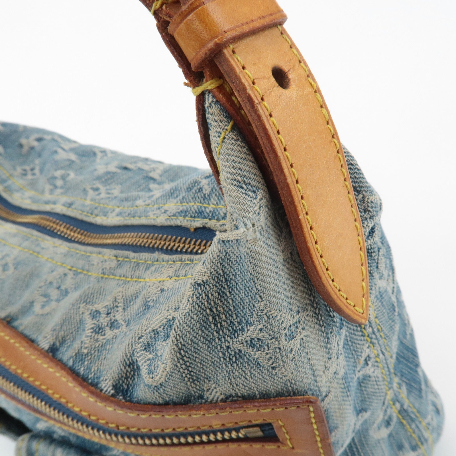 Louis Vuitton Monogram Denim Baggy PM 2Way Shoulder Bag M95049 Used