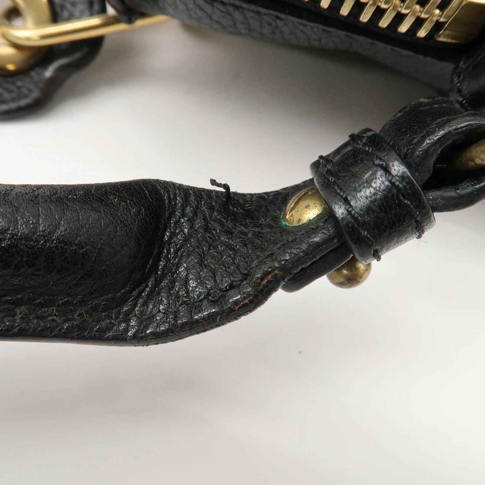 Chloe Paraty Logo Leather 2WAY Bag Shoulder Bag Hand Bag Black