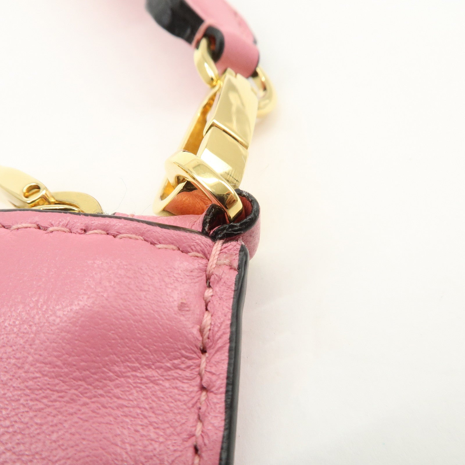 MIUMIU Logo Leather Clutch Bag Pouch Pink 5N1890