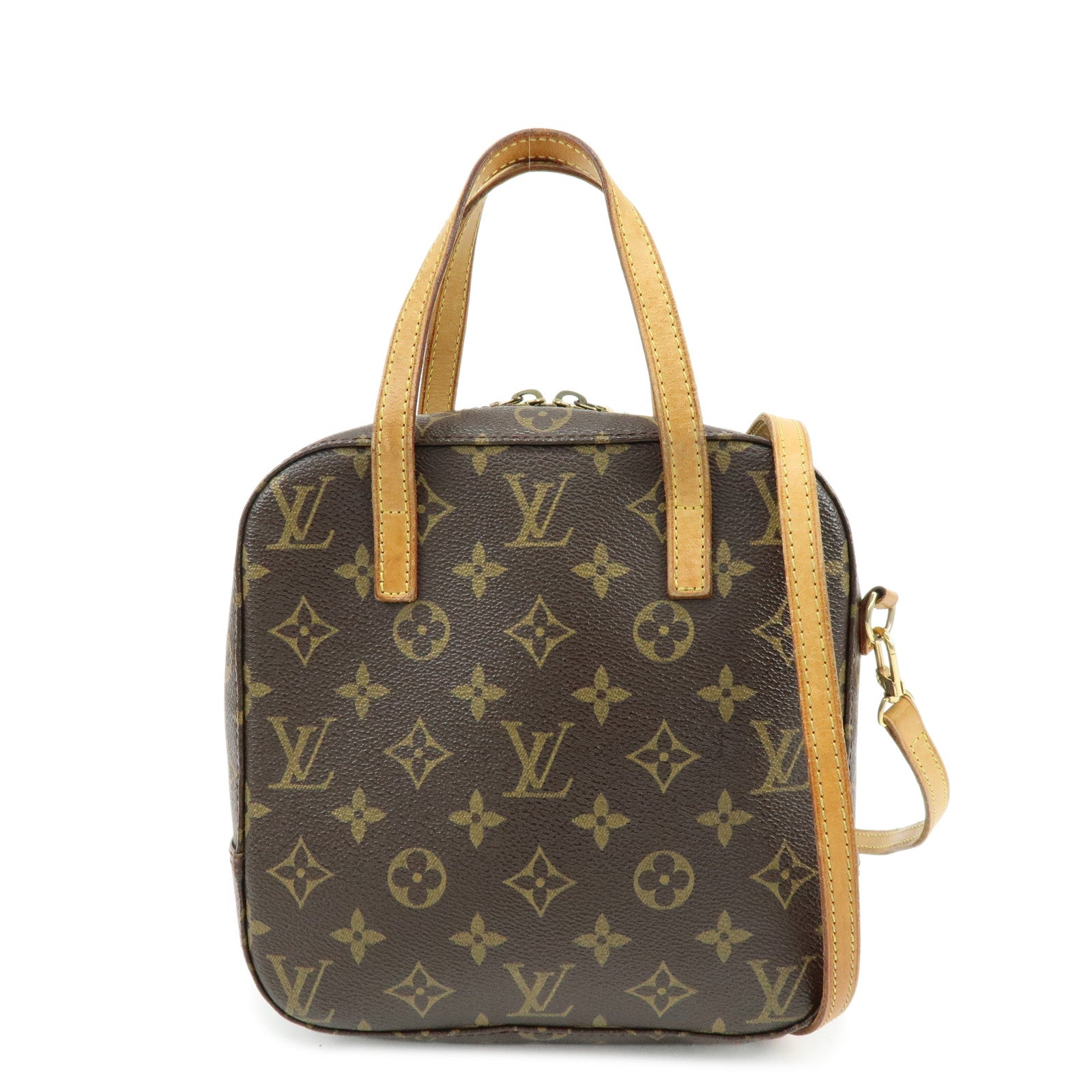 Louis Vuitton Monogram Spontini Hand Bag Brown M47500