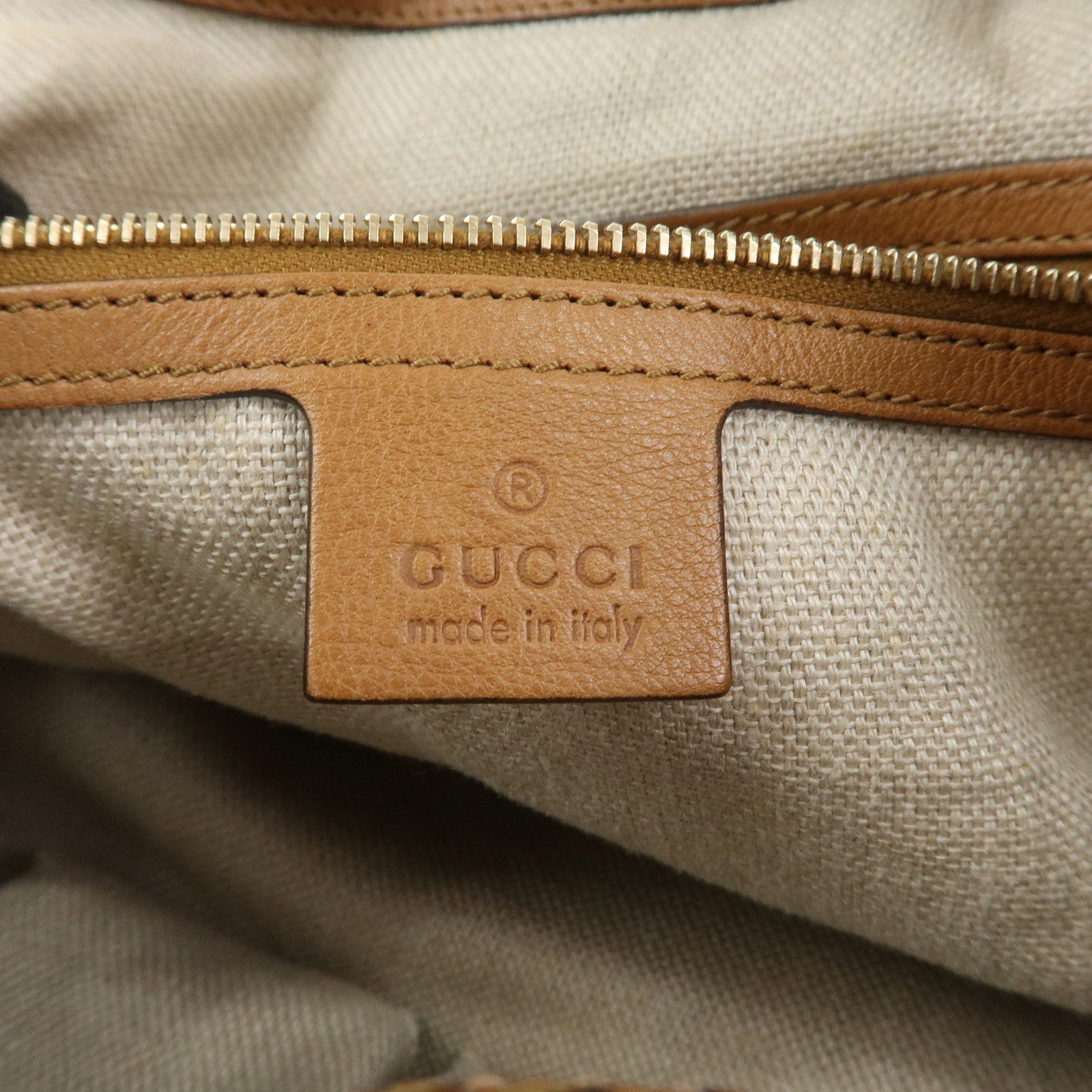 GUCCI Marrakech Leather Shoulder Bag Tote Bag Brown 257029