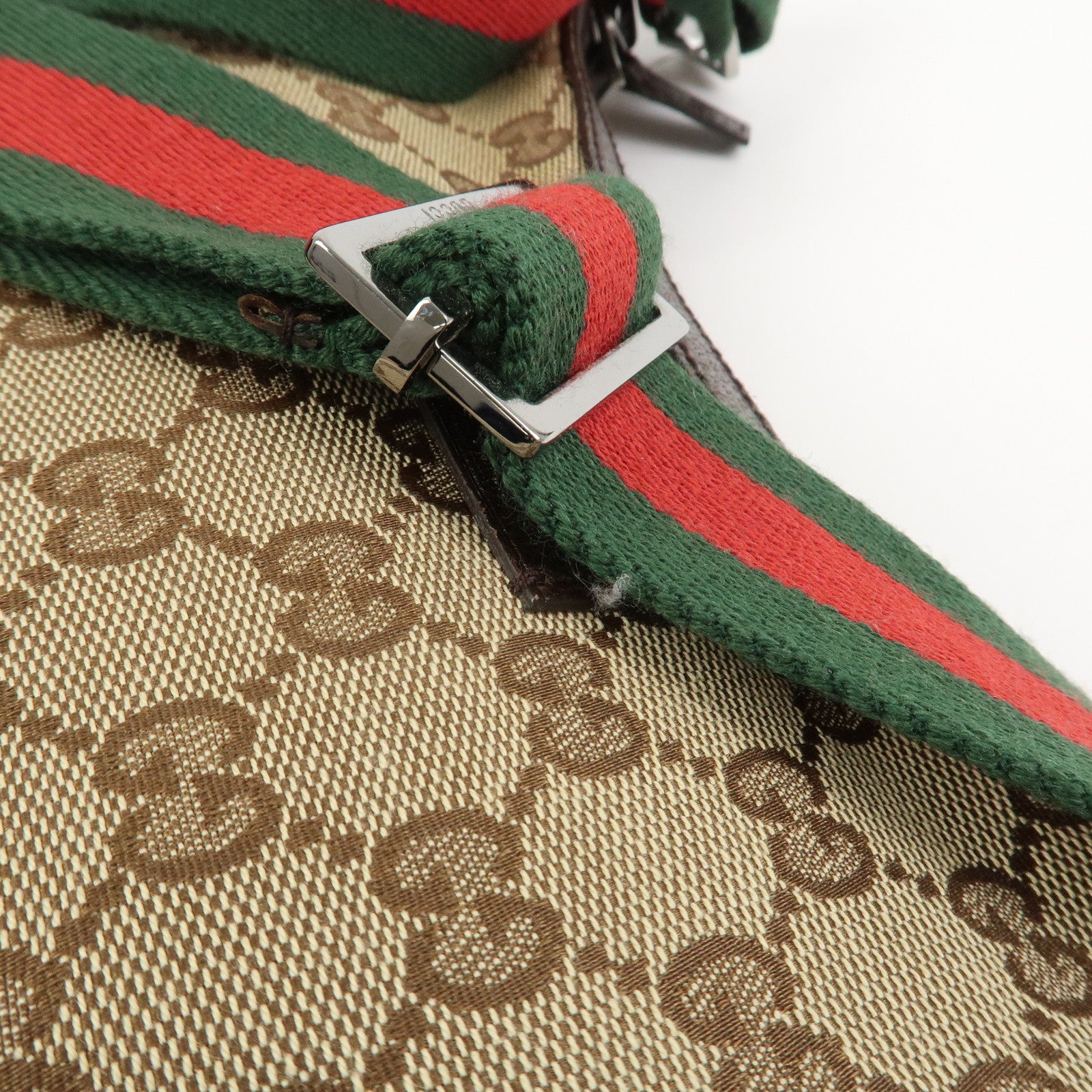 GUCCI Sherry GG Canvas Leather Shoulder Bag Beige Brown 122790