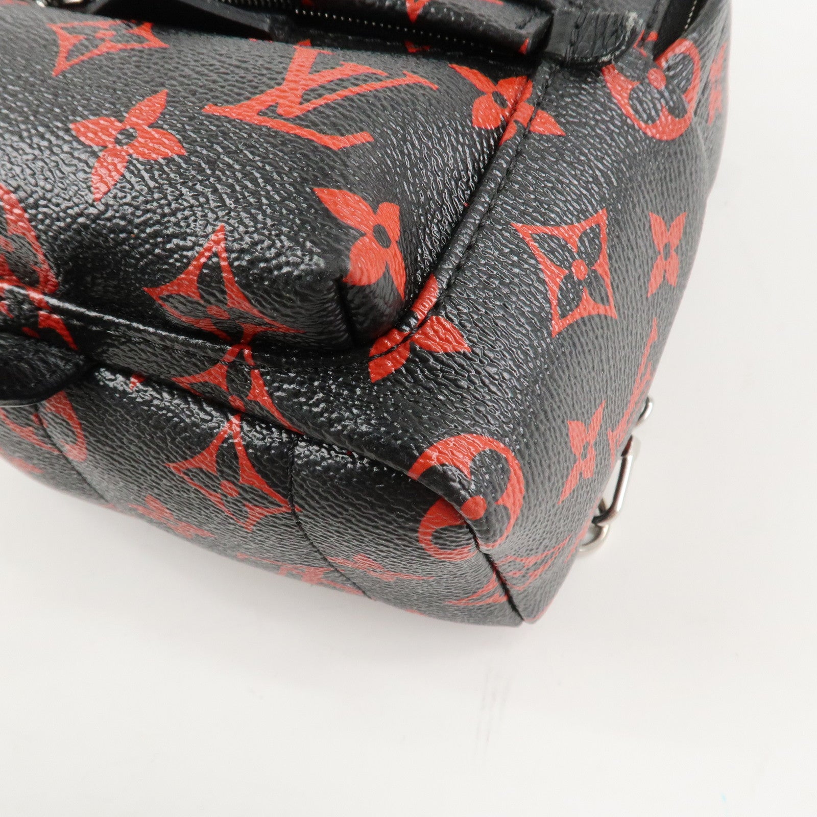 Louis Vuitton Monogram Palm Spring Canvas Mini Backpack Noir Red M41457 Used