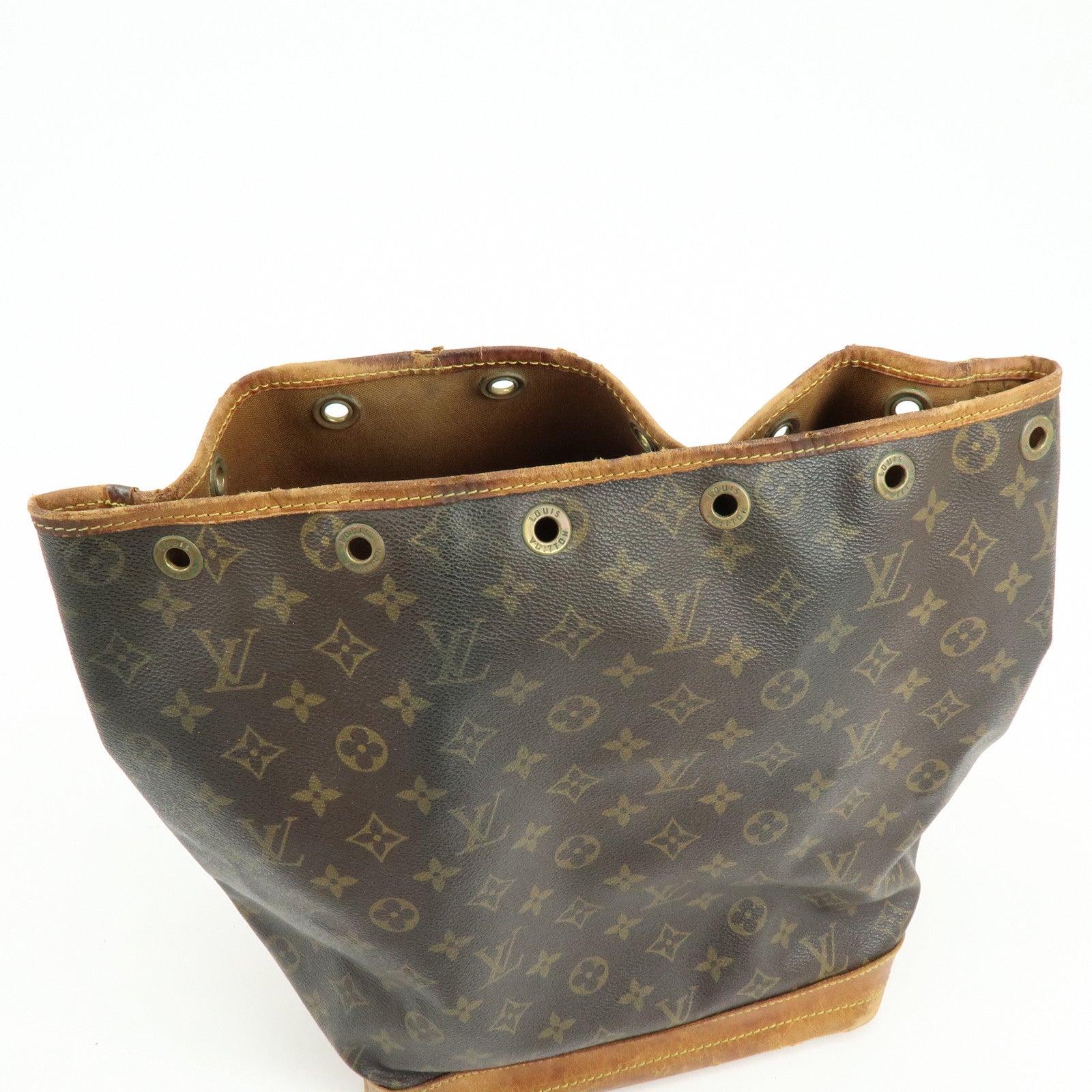 Louis Vuitton Monogram Noe Canvas Leather Shoulder Bag Brown M42224